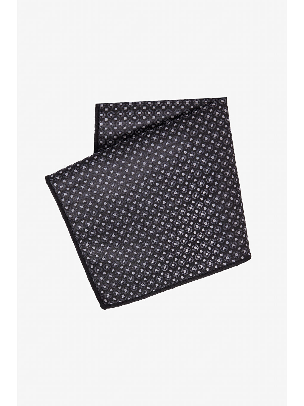 Erkek Siyah-Gri Desenli Kravat-Mendil Set-1