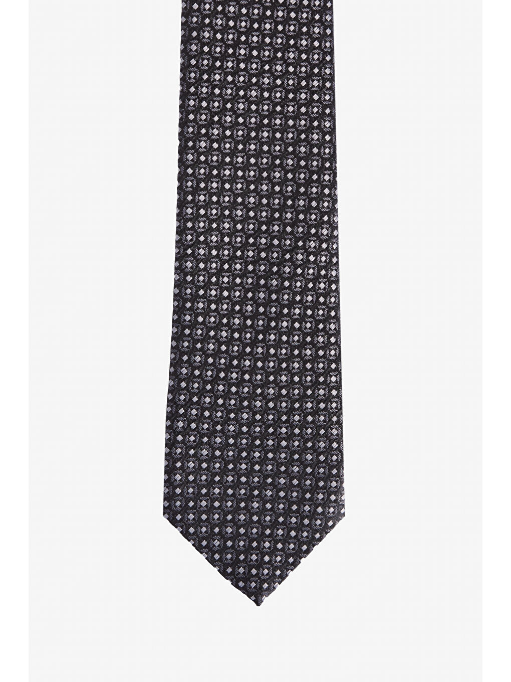 Erkek Siyah-Gri Desenli Kravat-Mendil Set-2