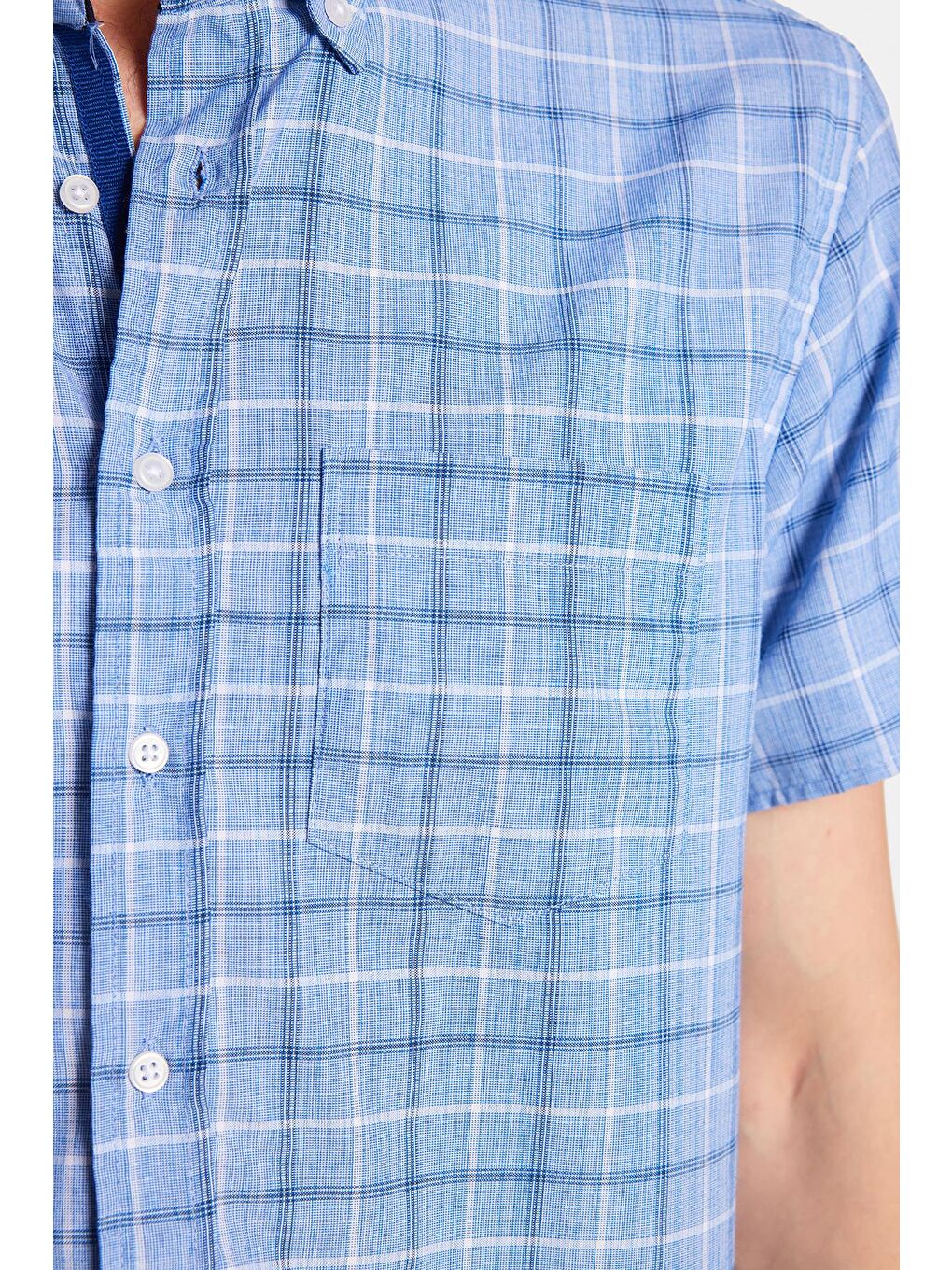 Karışık Erkek Regular Fit Klasik Kesim Pamuklu Tek Cepli Ekoseli Düğmeli Yaka Gömlek-2