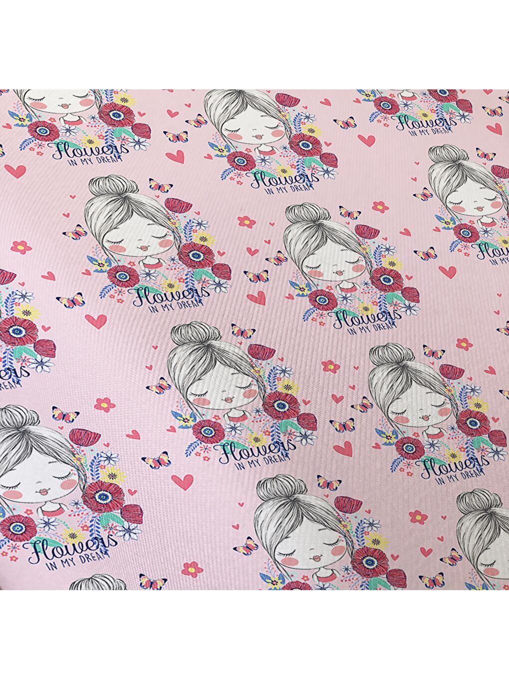 Karışık Çift Taraflı Kız Çocuk Desenli Çarşafsız Takım Tek Kişilik Nevresim Takımı 160x220 Cm-2