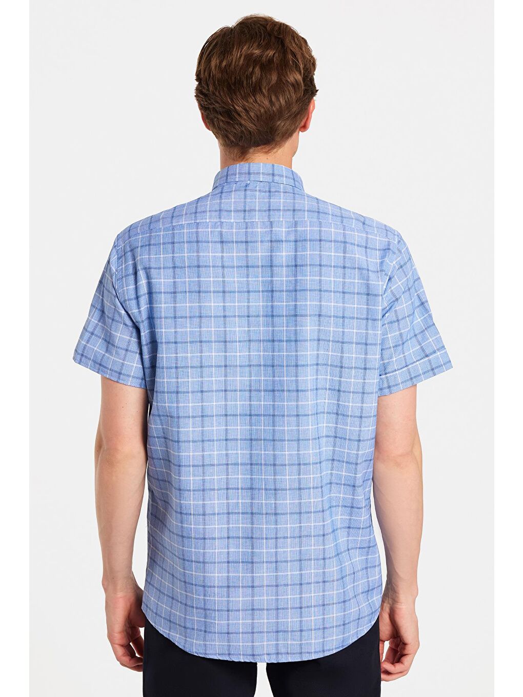 Karışık Erkek Regular Fit Klasik Kesim Pamuklu Tek Cepli Ekoseli Düğmeli Yaka Gömlek-4