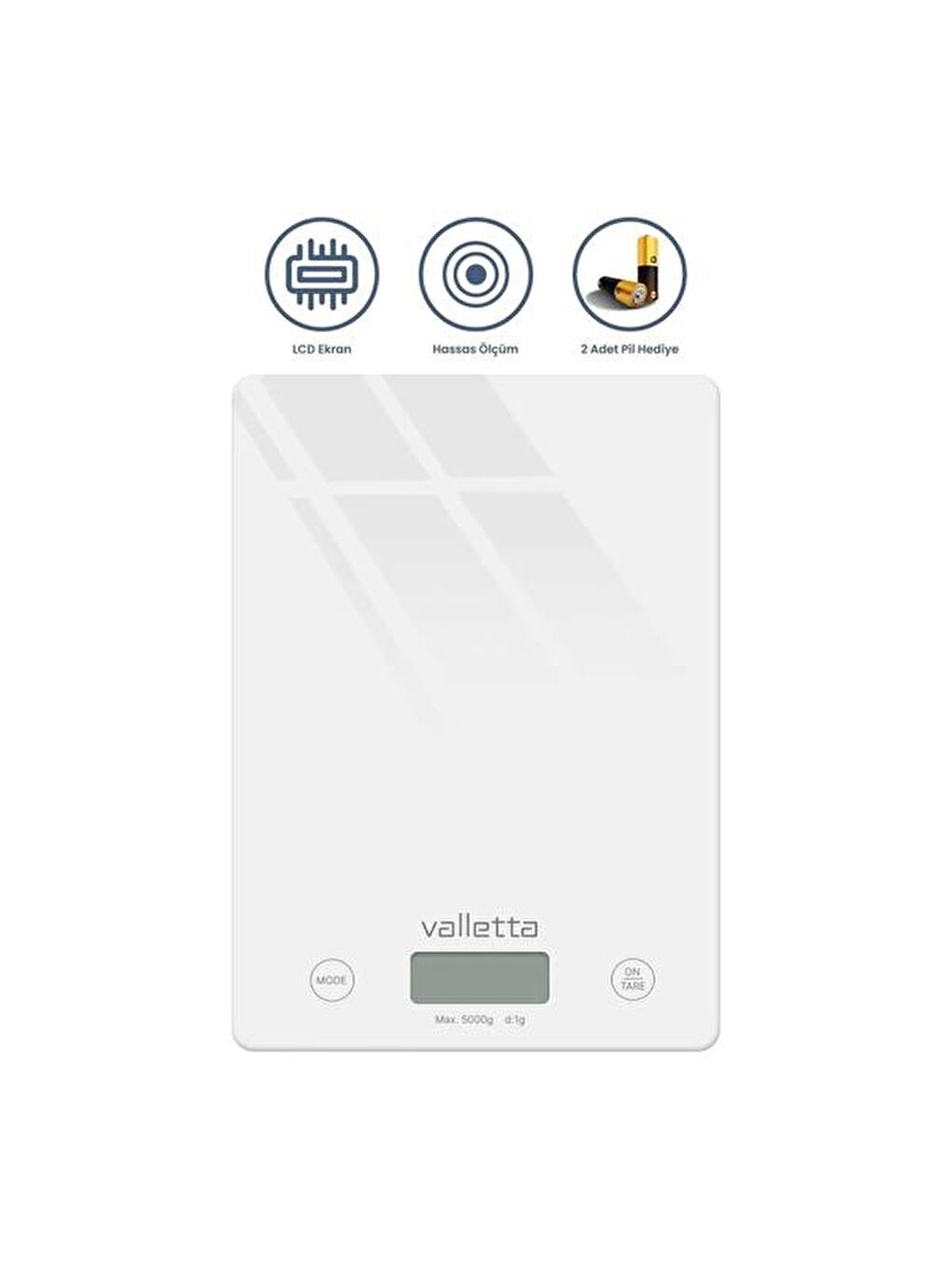 VLT1328 Cam Mutfak Tartısı - Beyaz