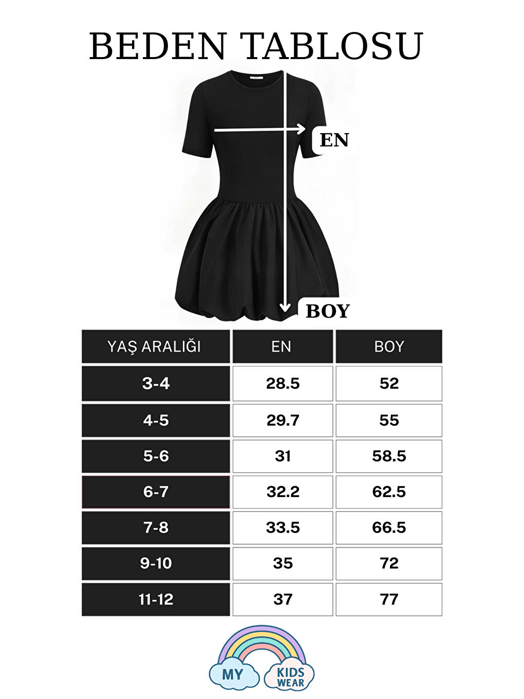 Kız Çocuk Günlük & Özel Siyah Elbise 3-12 Yaş 12501-1