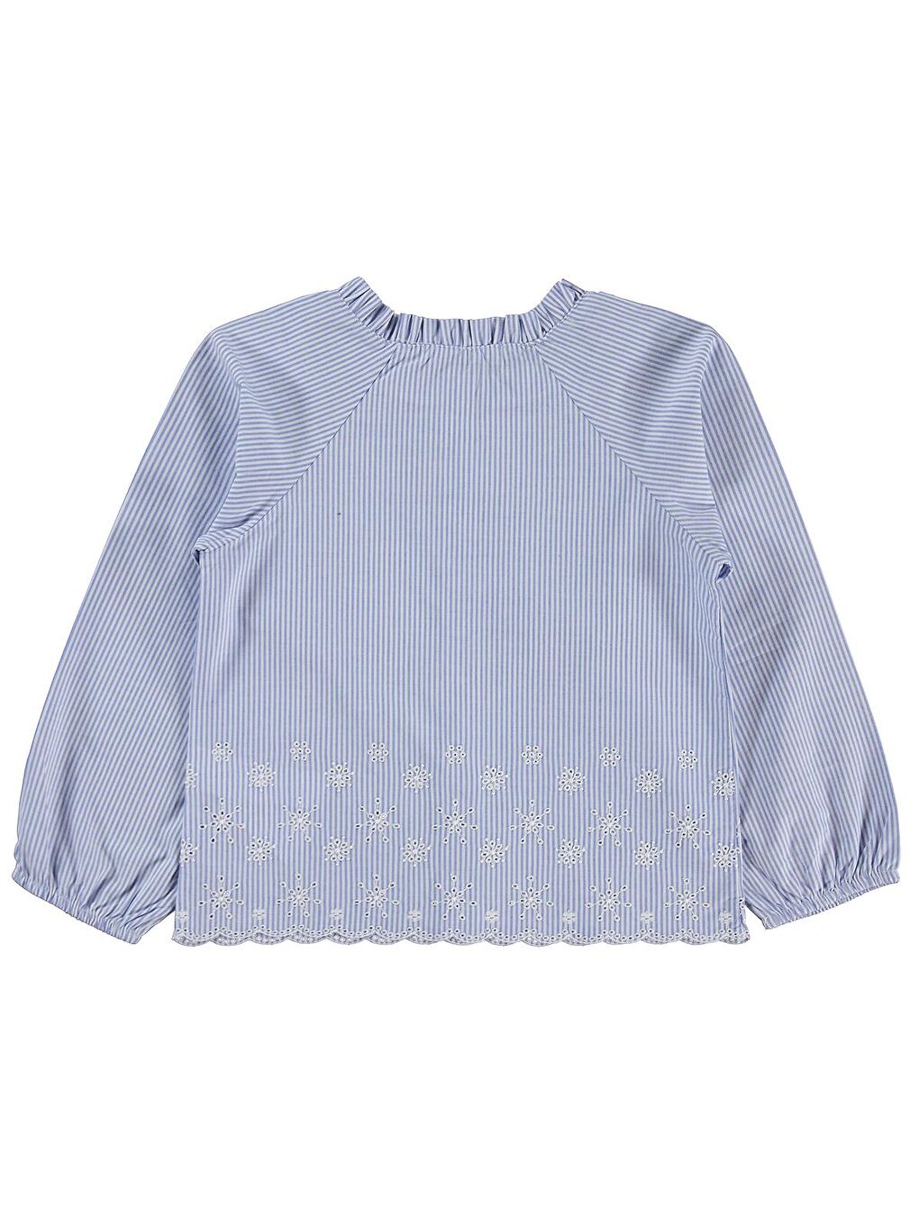 Girls Çizgili 6-9 Yaş Gömlek - Mavi-1