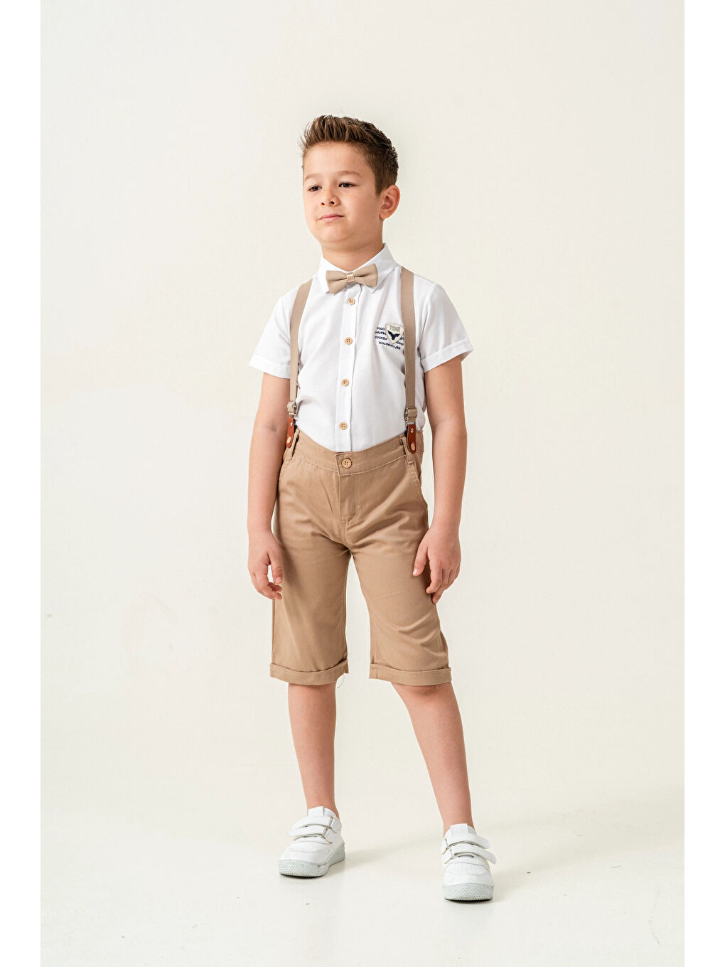 Beyaz Armalı Papyonlu Erkek Çocuk Takım 2541-2