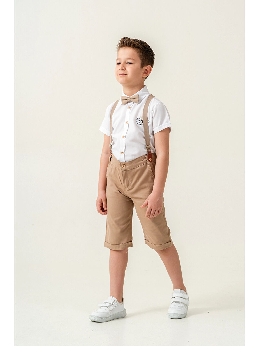 Beyaz Armalı Papyonlu Erkek Çocuk Takım 2541-3