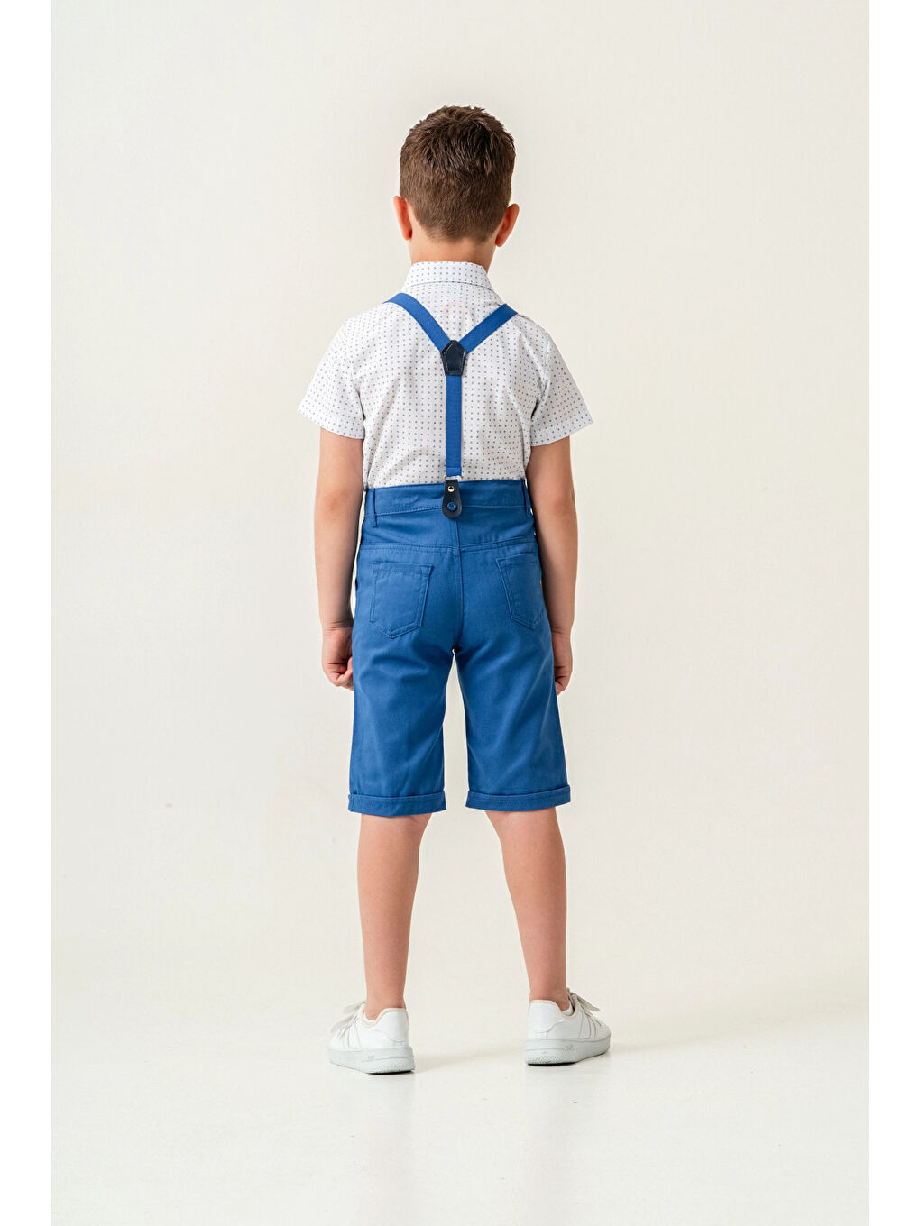 İndigo Desenli Papyonlu Erkek Çocuk Takım 2536-4