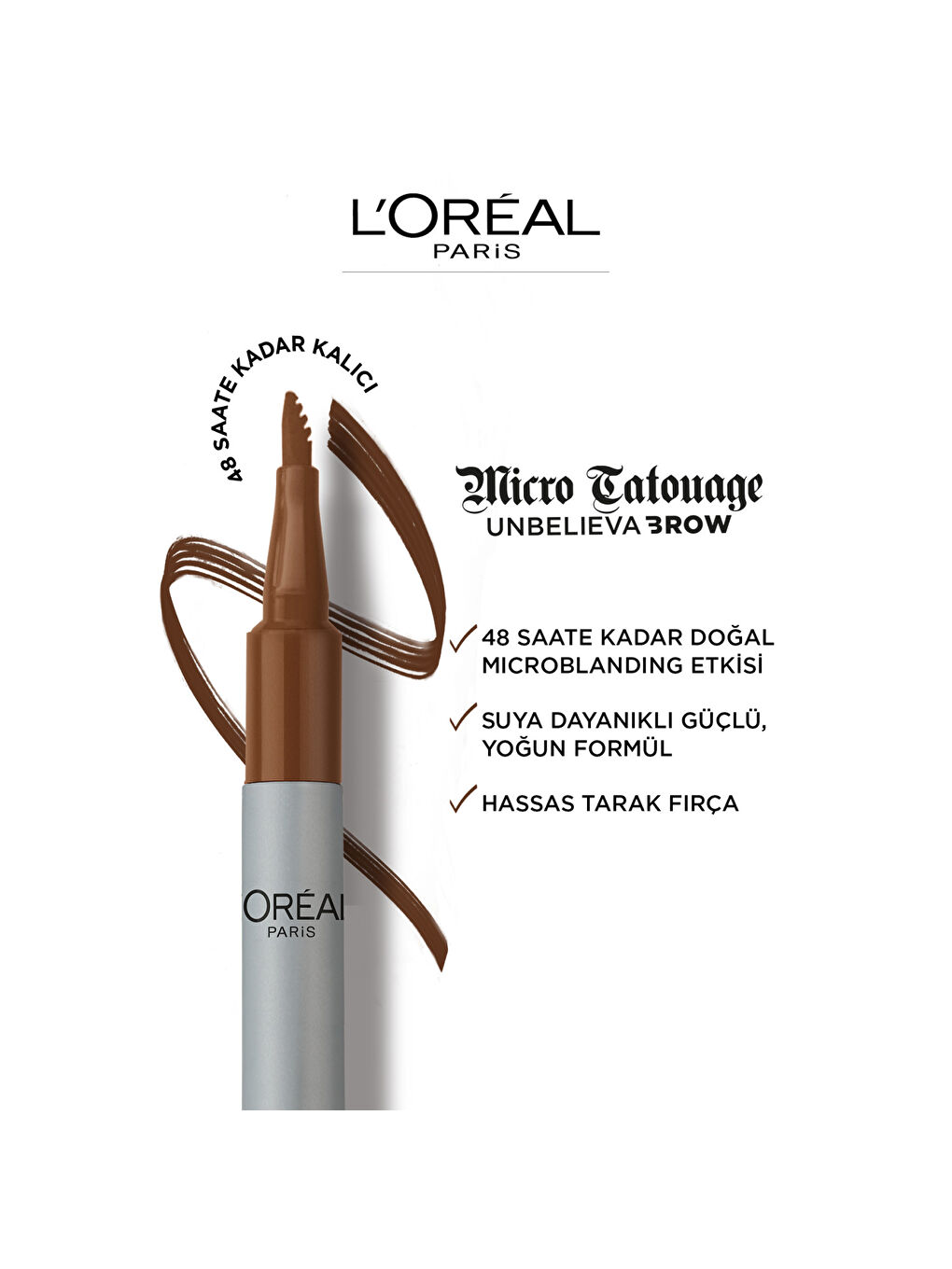 L'Oreal Paris Unbelieva Brow Micro Tatouage Kaş Kalemi - 108 Dark Brunette - 2