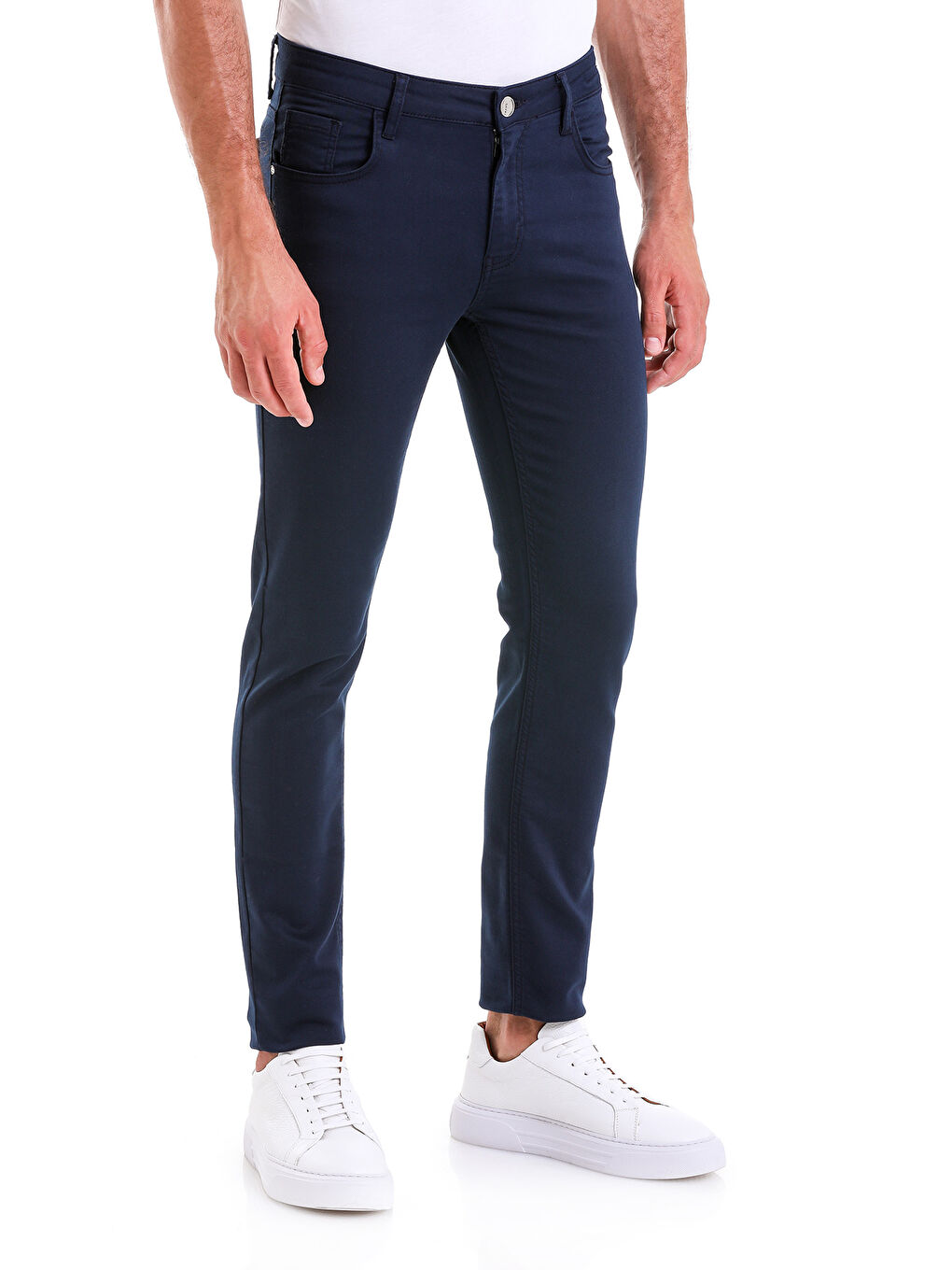 Hatemoğlu Lacivert Slim Fit Düz Pamuklu 5 Cep Kanvas Pantolon - 1