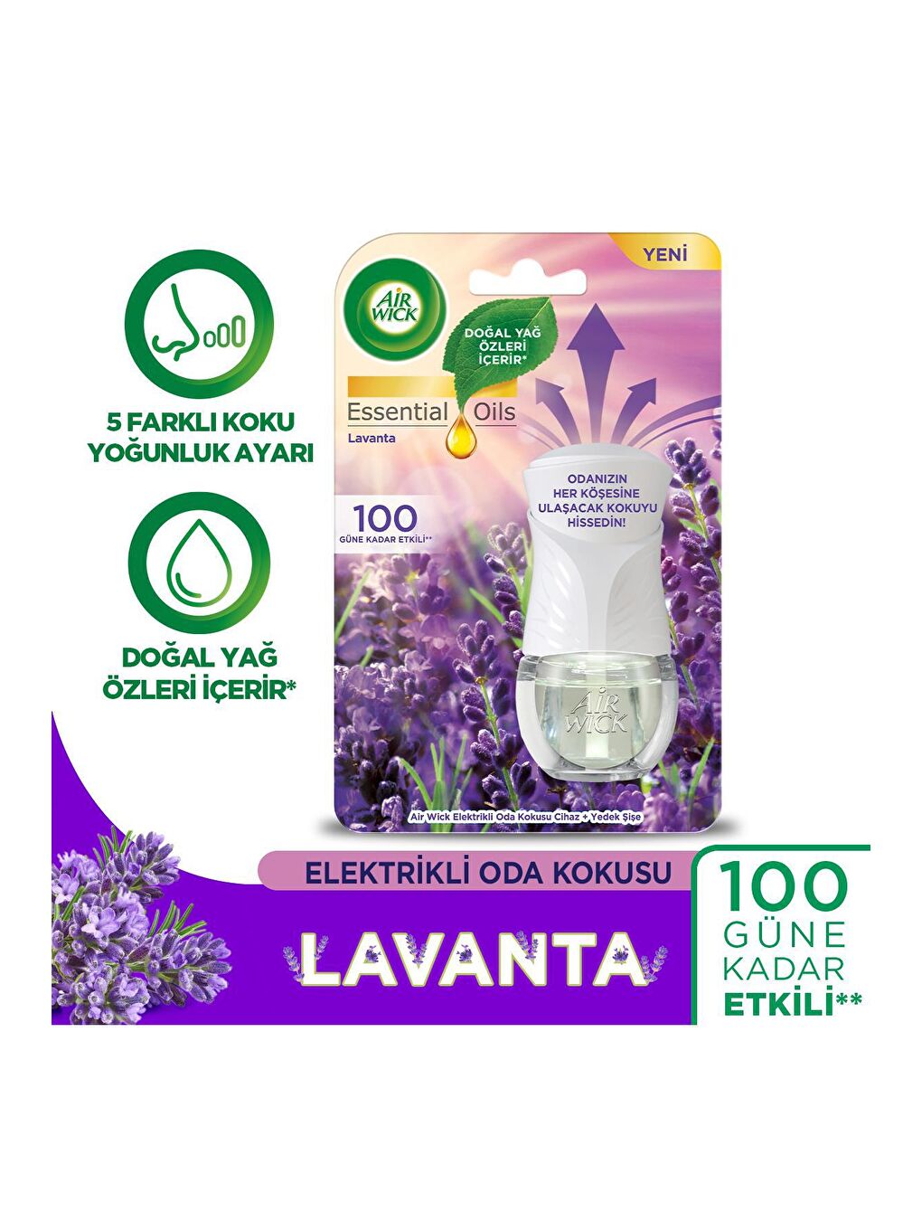 Air Wick Renksiz Elektrikli Oda Kokusu Set ( 1 KIT Temizliğin Esintisi +1 KIT Lavanta + 4 Çeşit Yedek) - 2