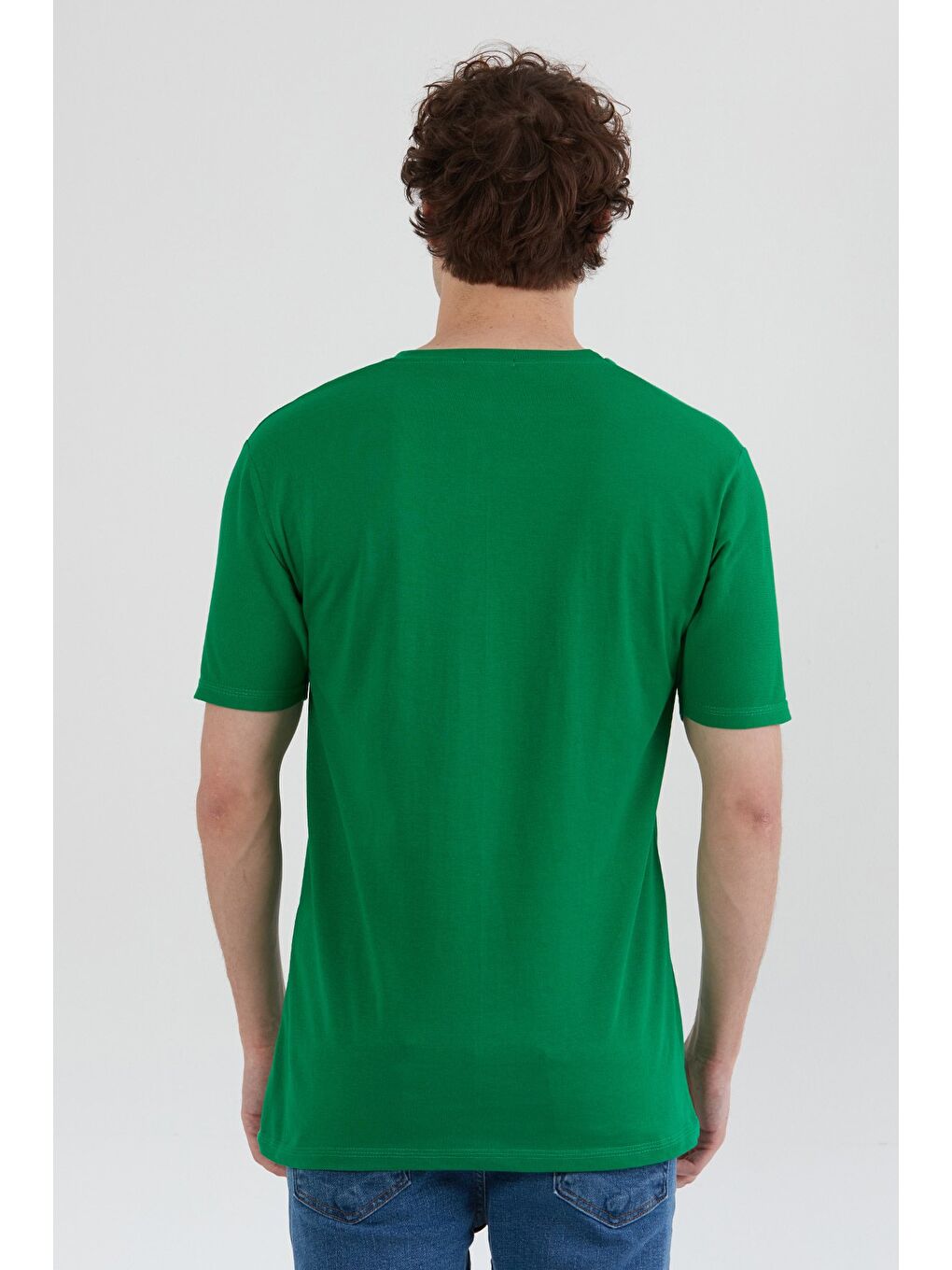 Yeşil Why Not Yazı Baskılı Bisiklet Yaka Tişört-3