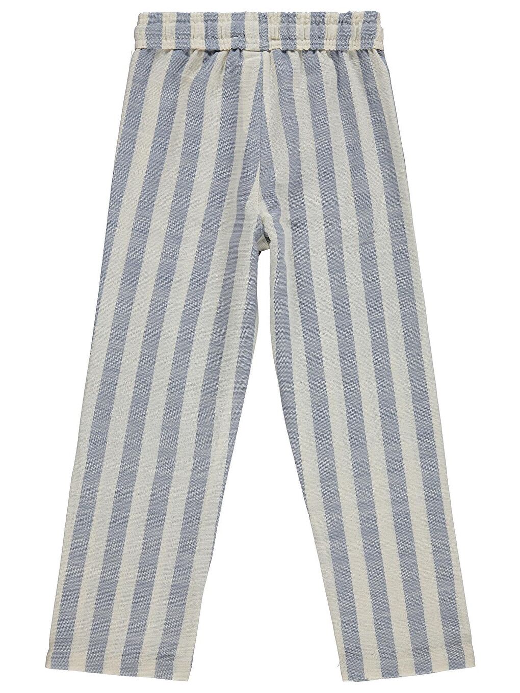 Boys Kendinden Çizgili 6-9 Yaş Pantolon - Mavi-1