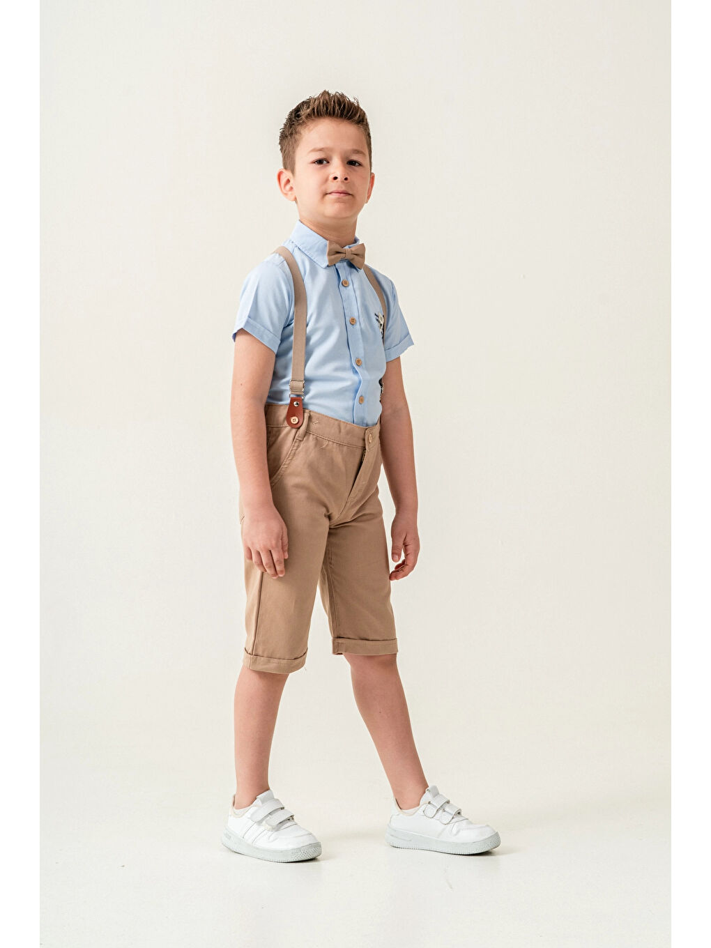 Turkuaz Armalı Papyonlu Erkek Çocuk Takım 2541