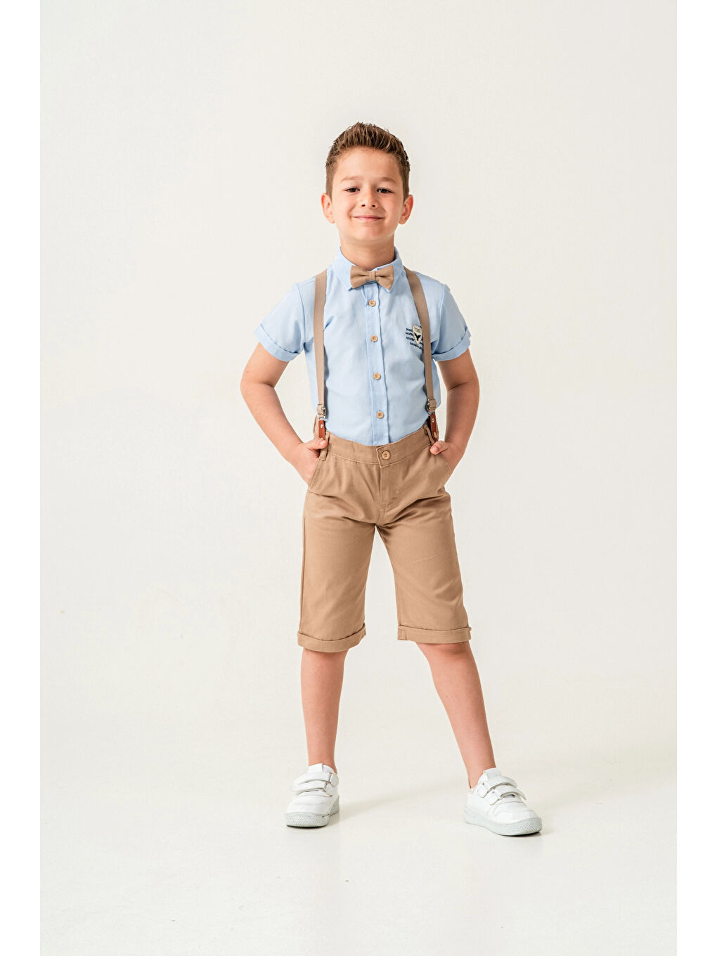 Turkuaz Armalı Papyonlu Erkek Çocuk Takım 2541-1