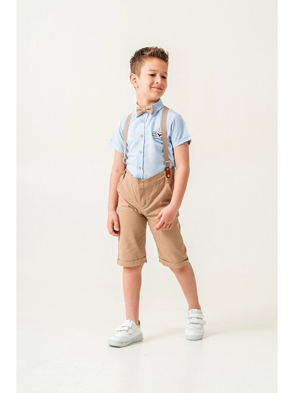 Turkuaz Armalı Papyonlu Erkek Çocuk Takım 2541-2