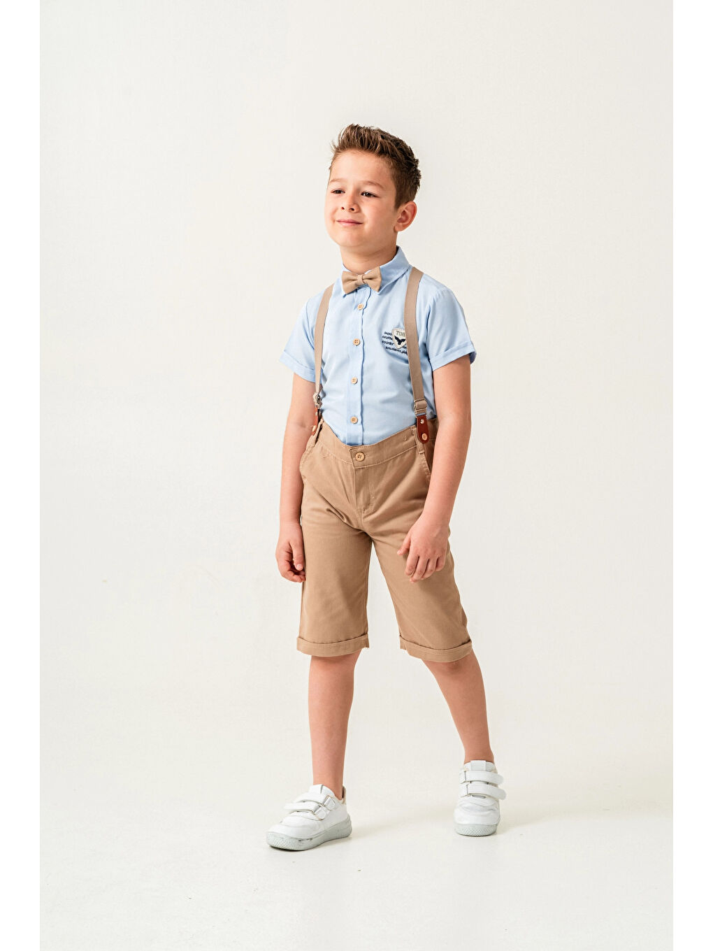 Turkuaz Armalı Papyonlu Erkek Çocuk Takım 2541-3