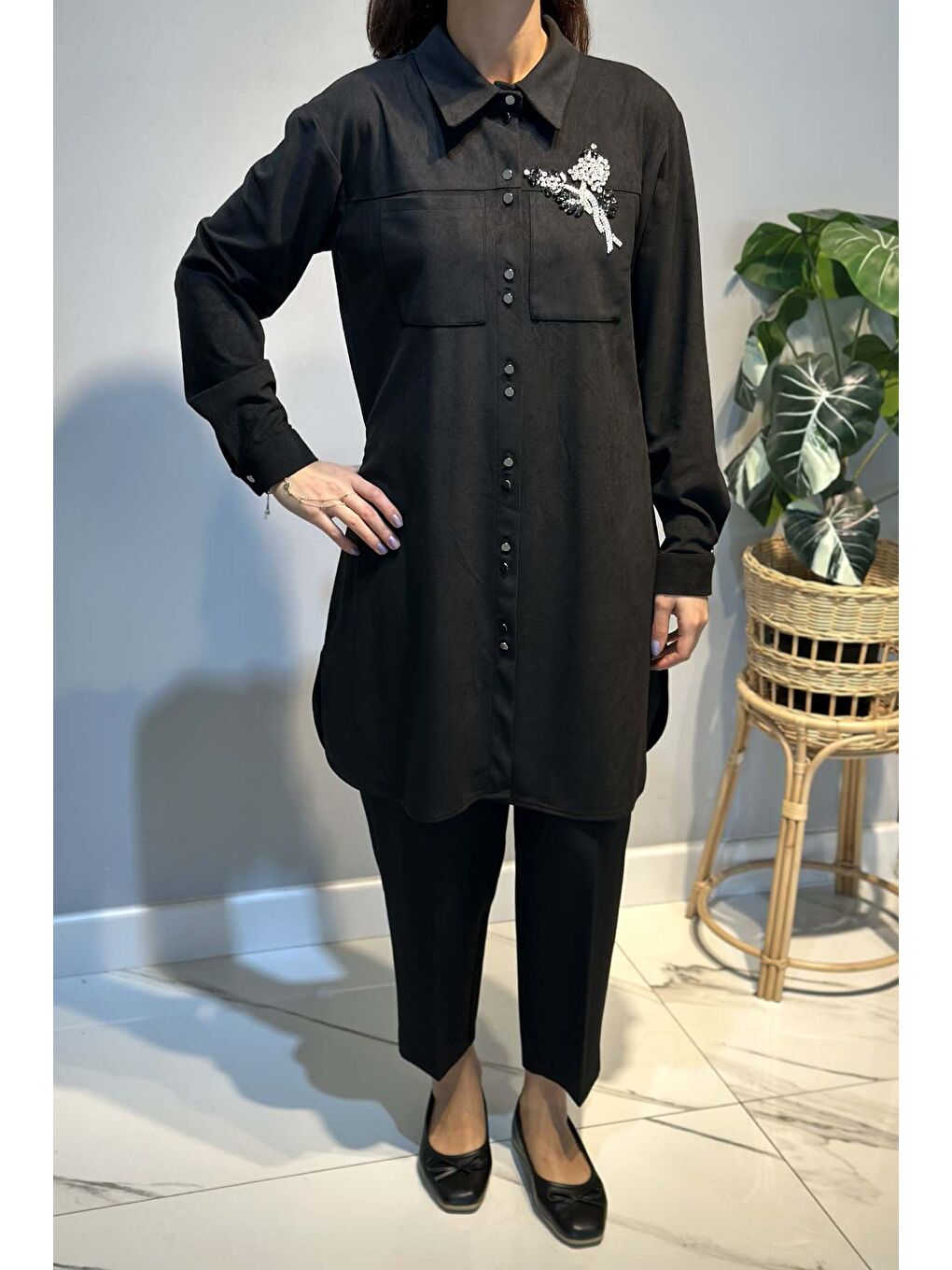 Kadın Süet Tunik 3300 Siyah-1