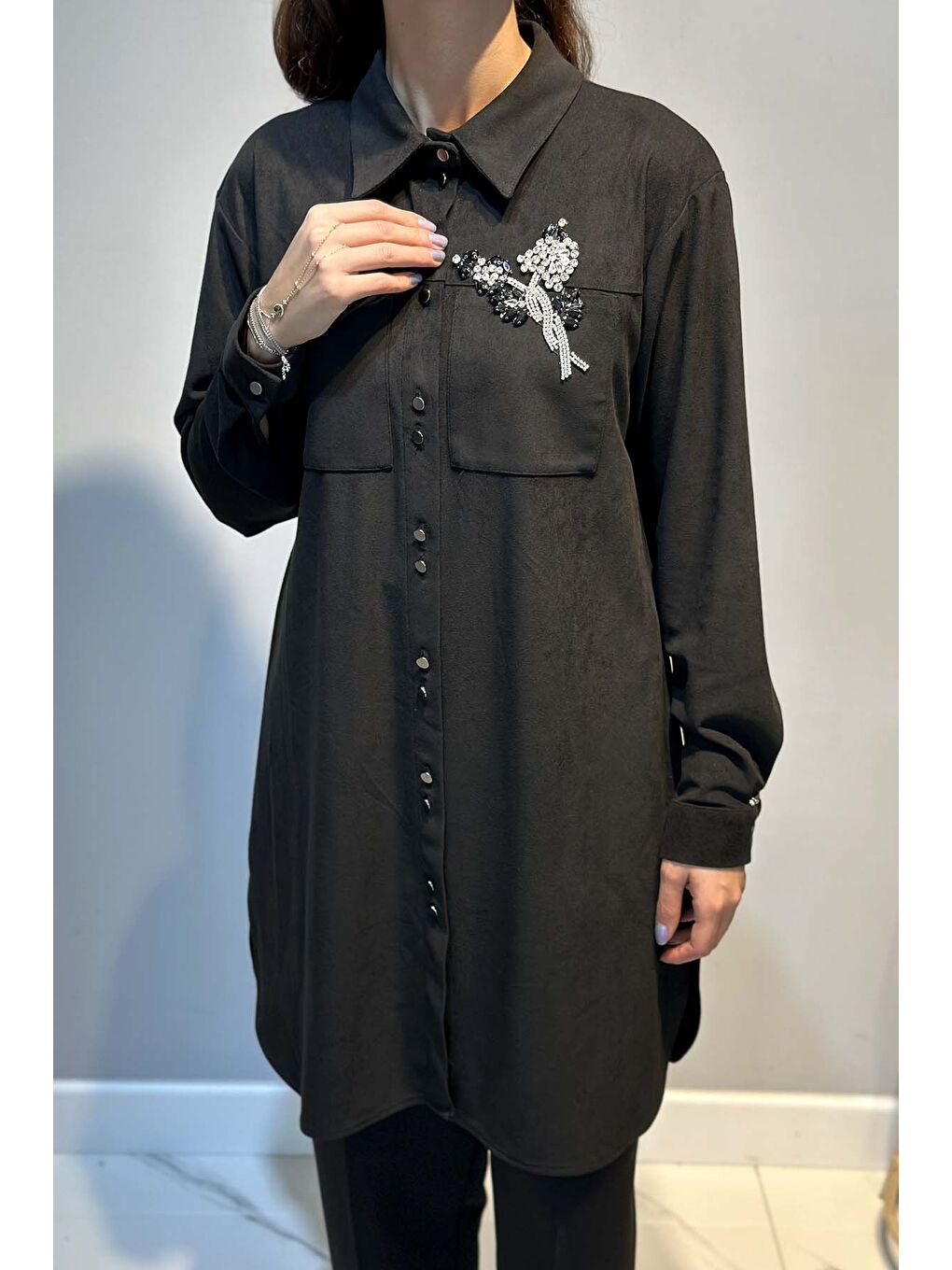 Kadın Süet Tunik 3300 Siyah-2