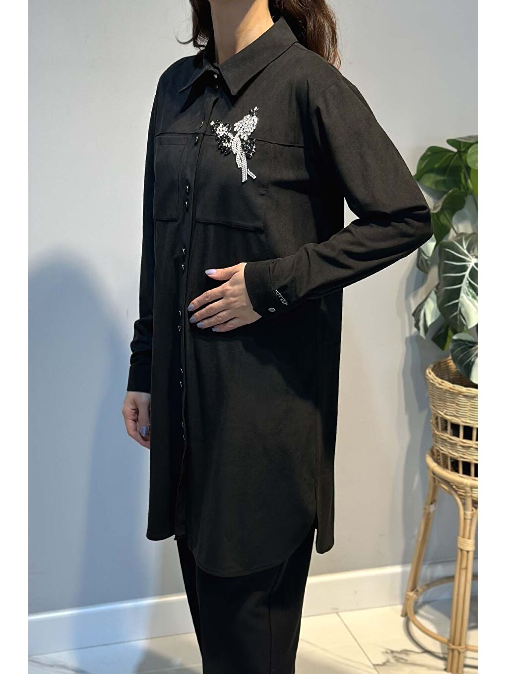 Kadın Süet Tunik 3300 Siyah-3