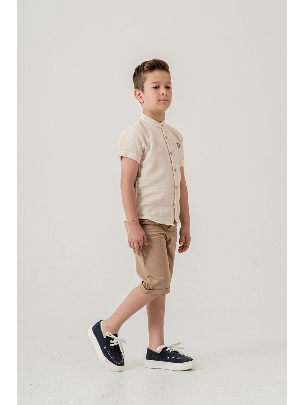 Ekru Hakim Yaka Şortlu Erkek Çocuk Takım 2551-3