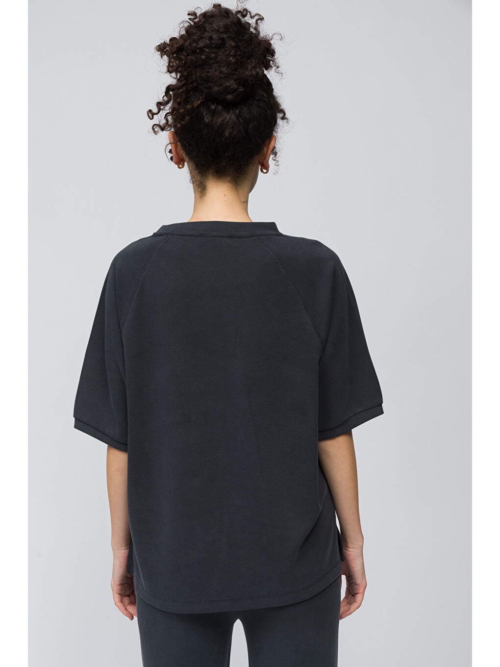 Huelva - Pike Modal Kumaş Kısa Kolu Tshirt - Antrasit Renk-5