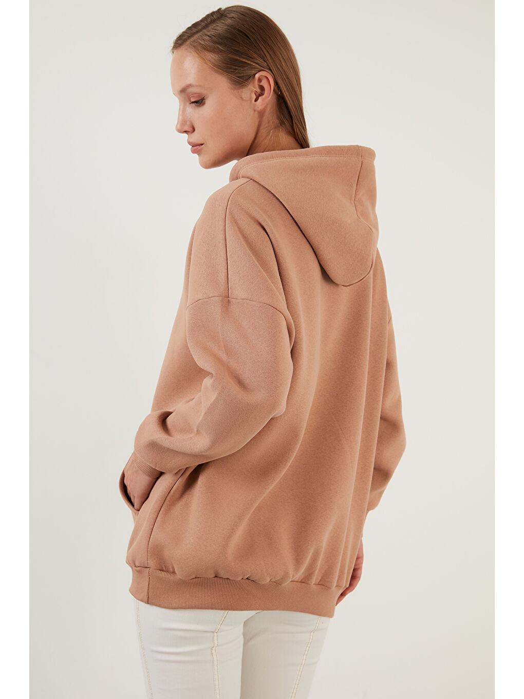 Kahverengi Regular Fit Pamuklu Kapüşonlu Yaka Şardonlu Kışlık 2'li Paket Sweat 5863854S2-4