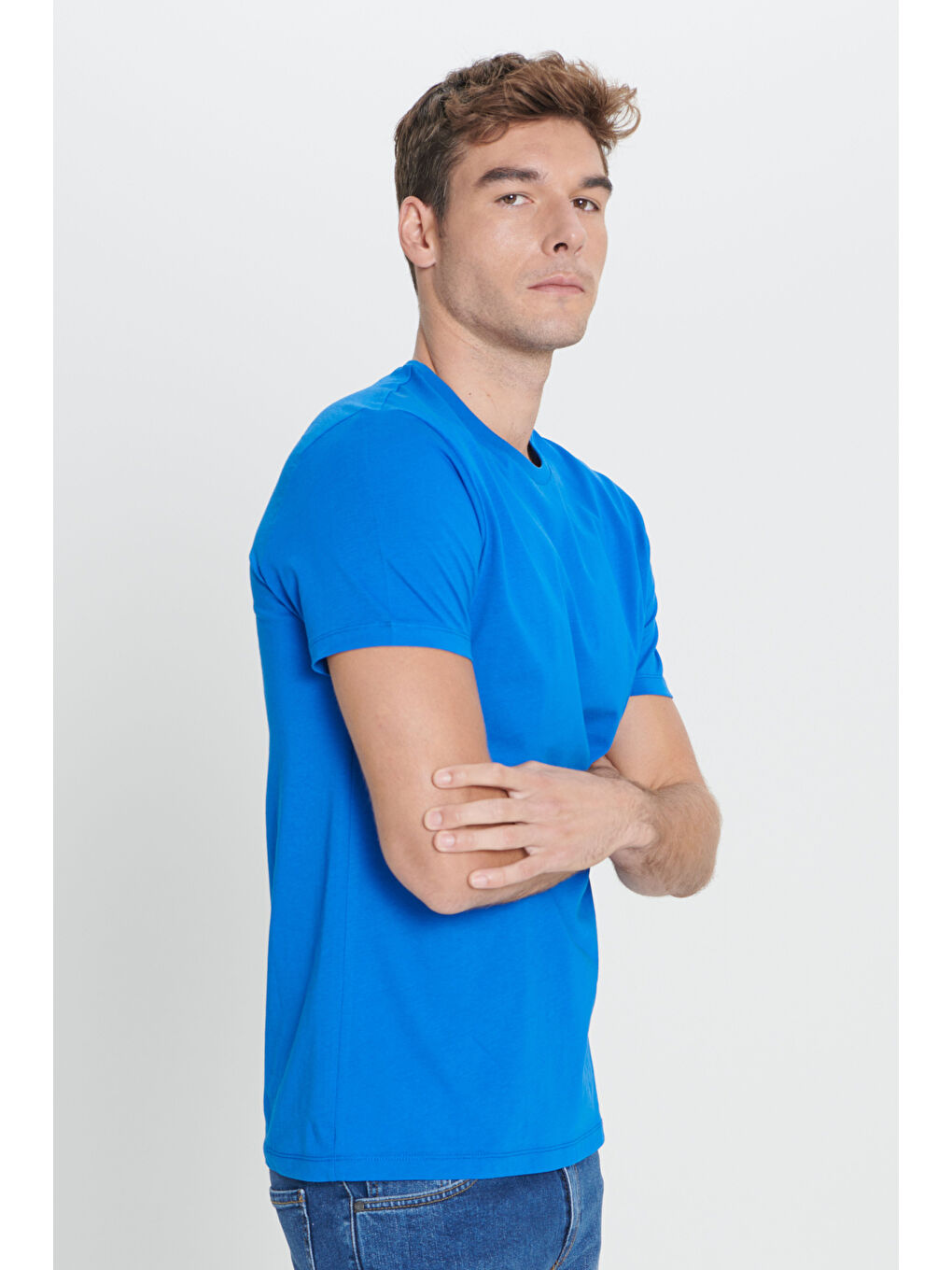 Mavi Erkek Saks Slim Fit Dar Kesim %100 Pamuk Bisiklet Yaka Kısa Kollu Tişört-2