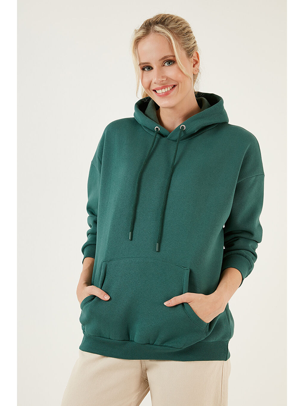 Gri Regular Fit Pamuklu Kapüşonlu Yaka Şardonlu Kışlık 2'li Paket Sweat 5863854S2-2