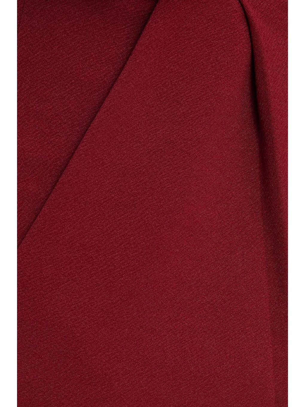 Kadın Regular Fit Klasik Kesim Cırt Kapamalı Geniş Paça Bordo Pantolon-5