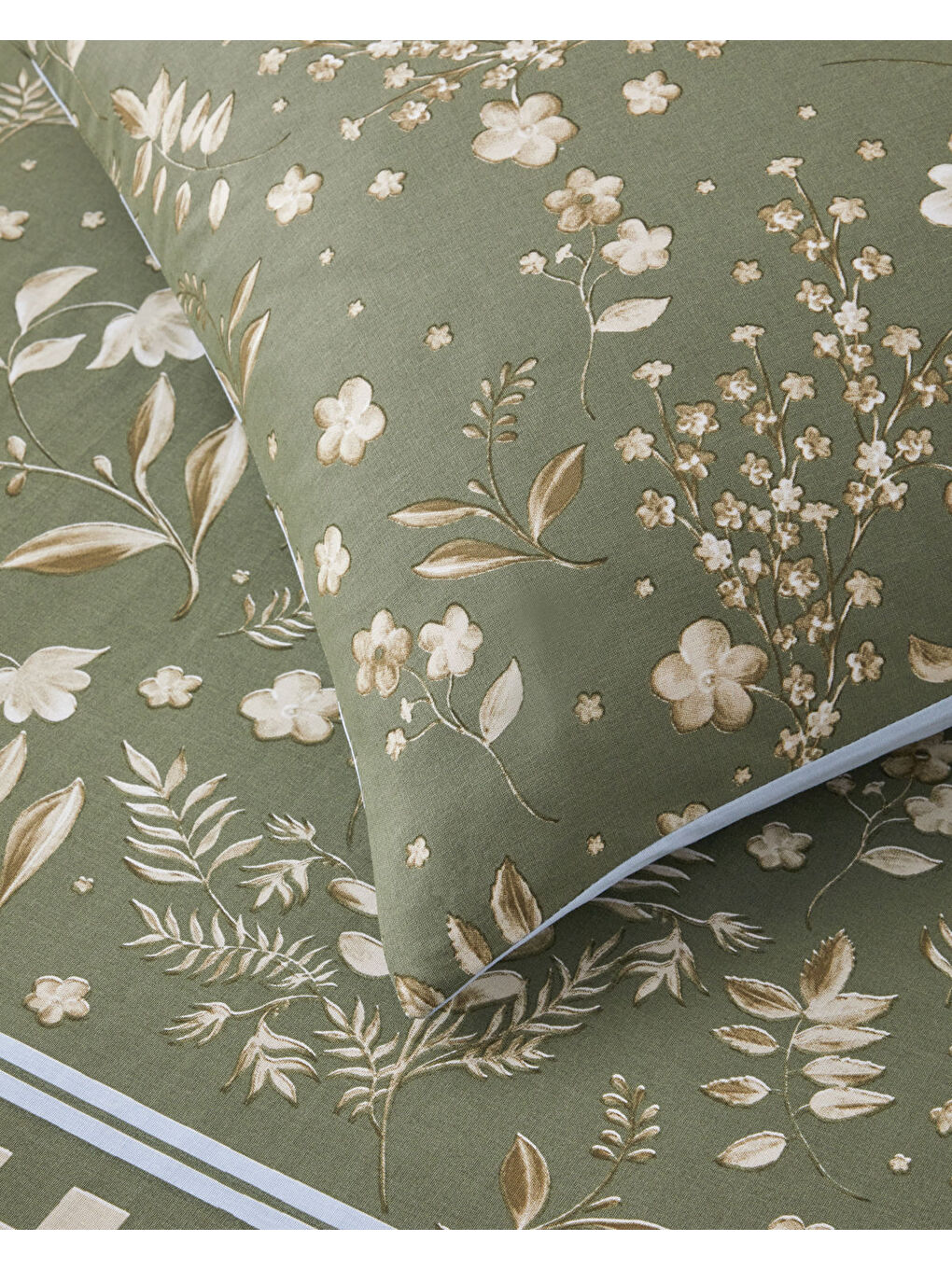 Florish Pamuk Çift Kişilik Nevresim Takımı 200x220 cm Yeşil-4