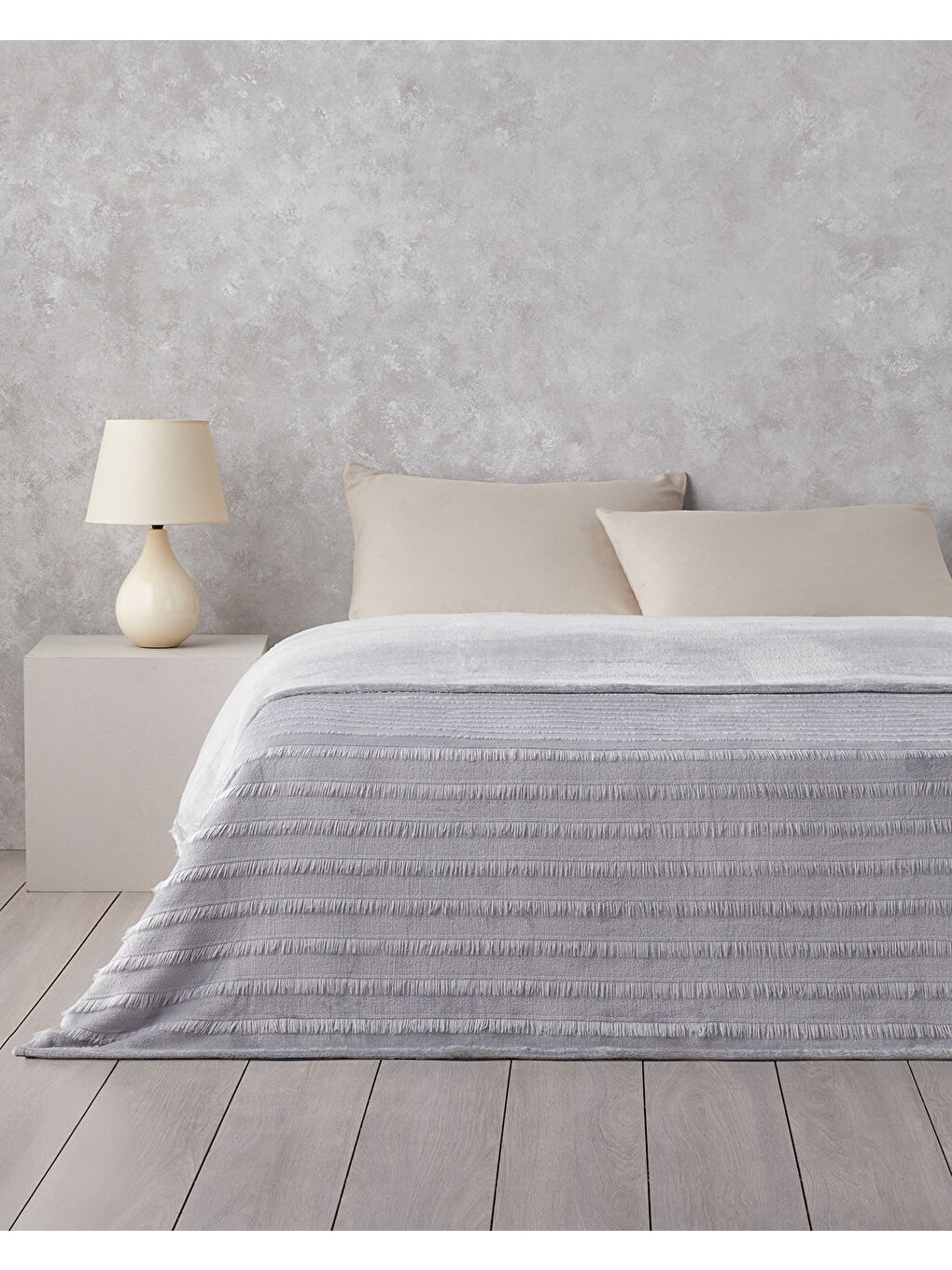 Tassel Dream Supersoft Çift Kişilik Battaniye 200x220 cm Gri