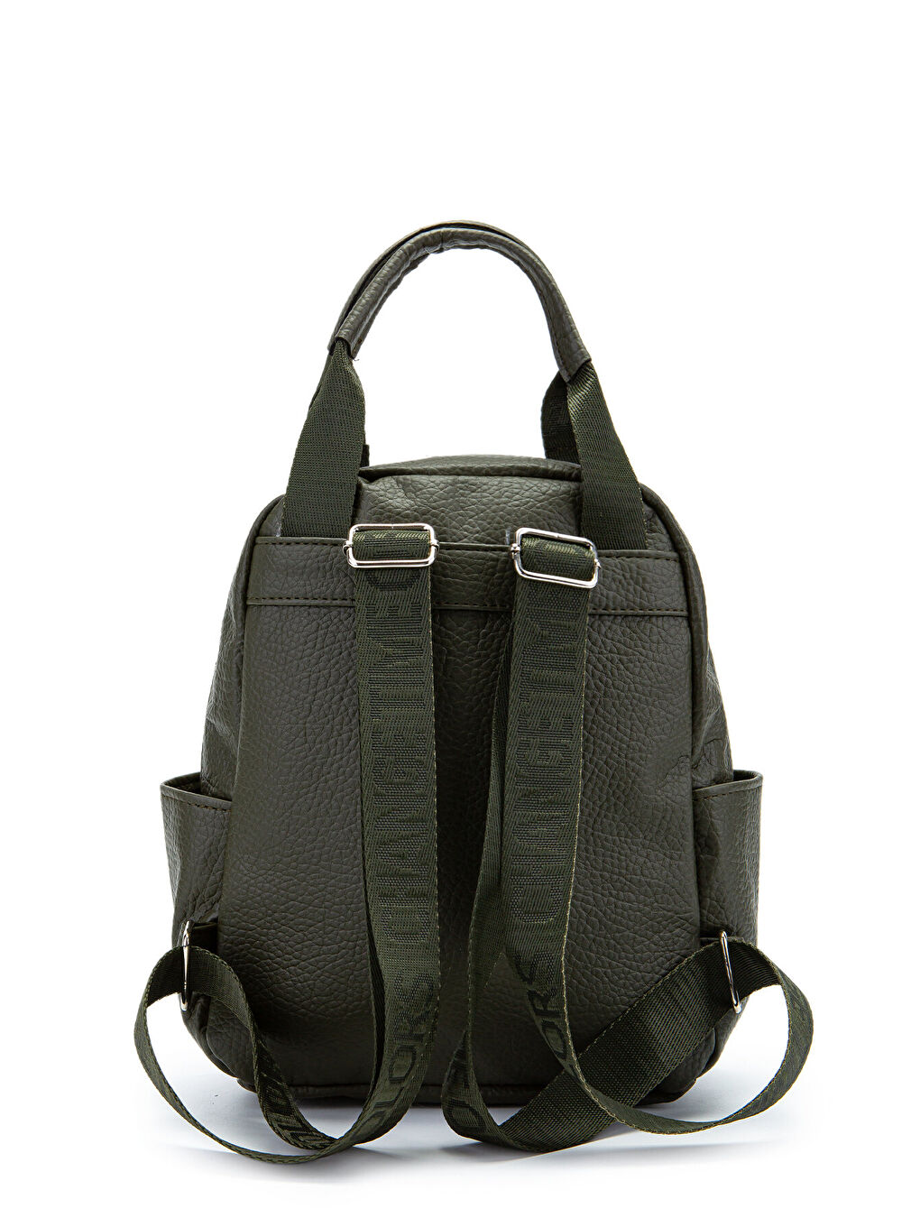 Çok Gözlü Suni Deri Bucky Sırt Çanta Haki-2