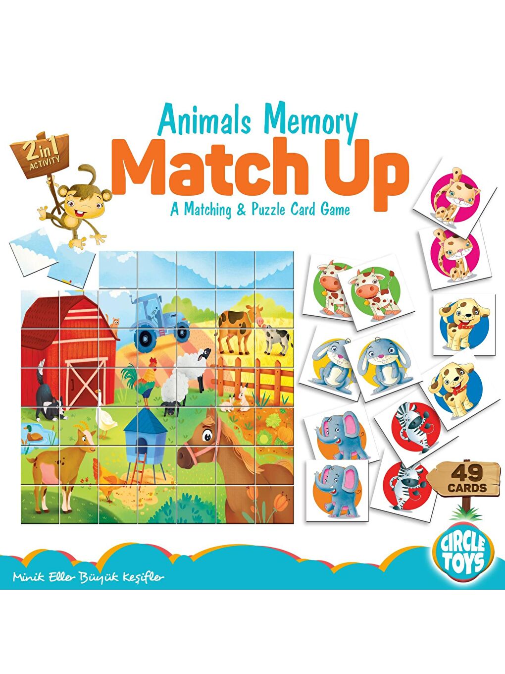 Circle Toys Karışık Animals Memory Match Up - 5