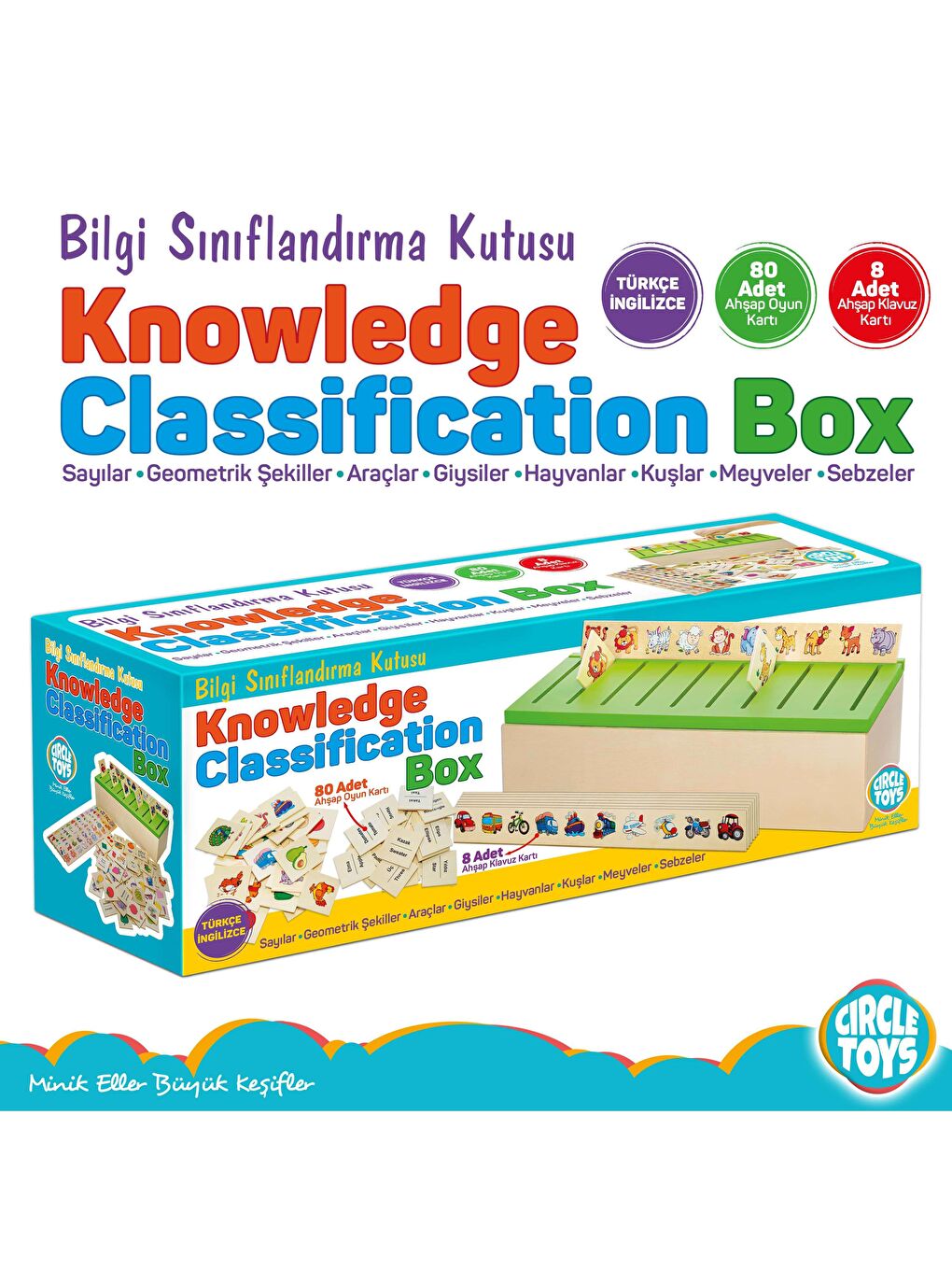 Circle Toys Karışık Ahşap Bilgi Sınıflandırma Kutusu - 2