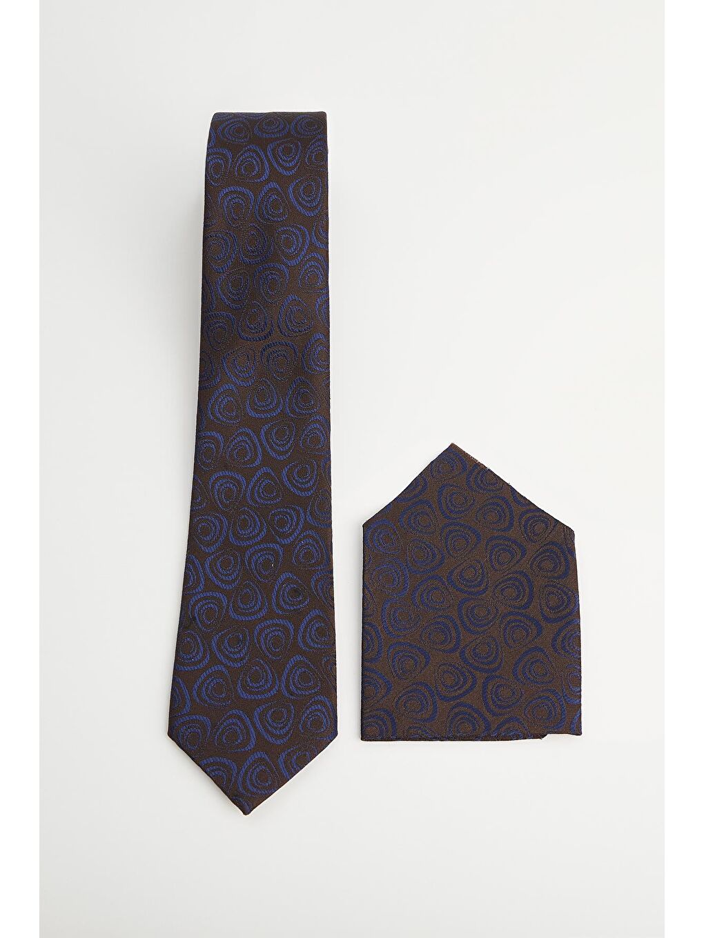 Karışık Klasik Cep Mendilli Desenli Kravat-1