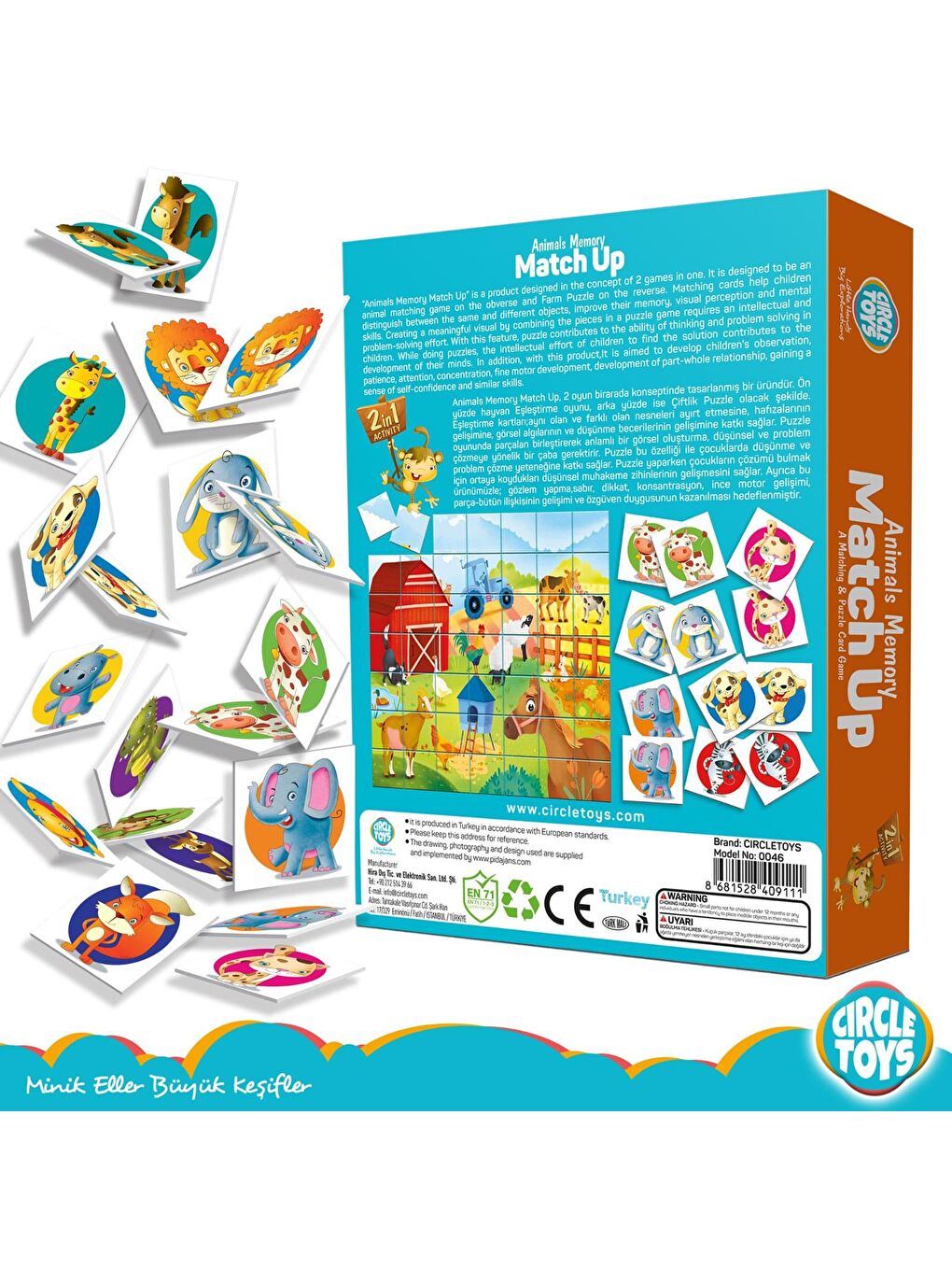 Circle Toys Karışık Animals Memory Match Up - 4