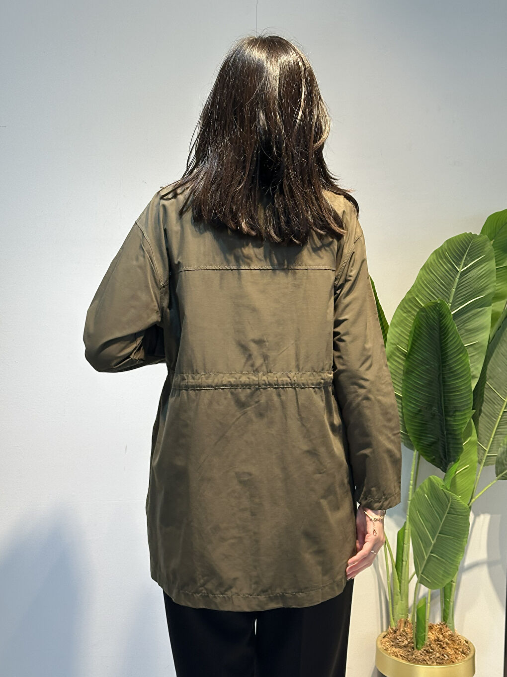 Düğme Detaylı Beli Bağcıklı Kap Ceket 2862 Haki-3