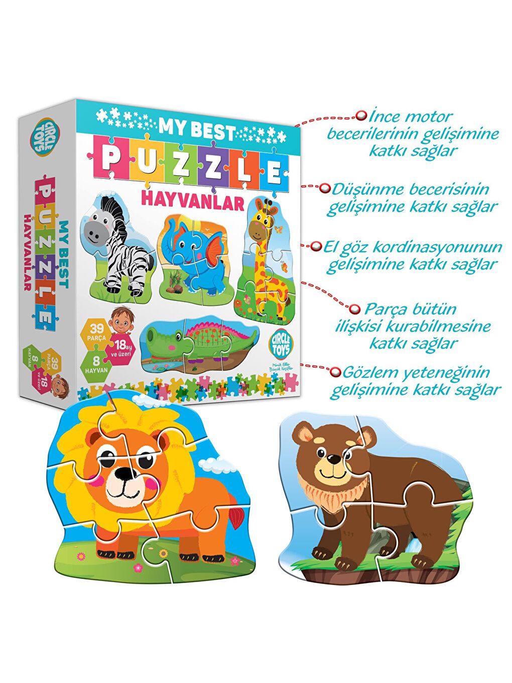 Circle Toys Karışık My Best Puzzle Hayvanlar - 4