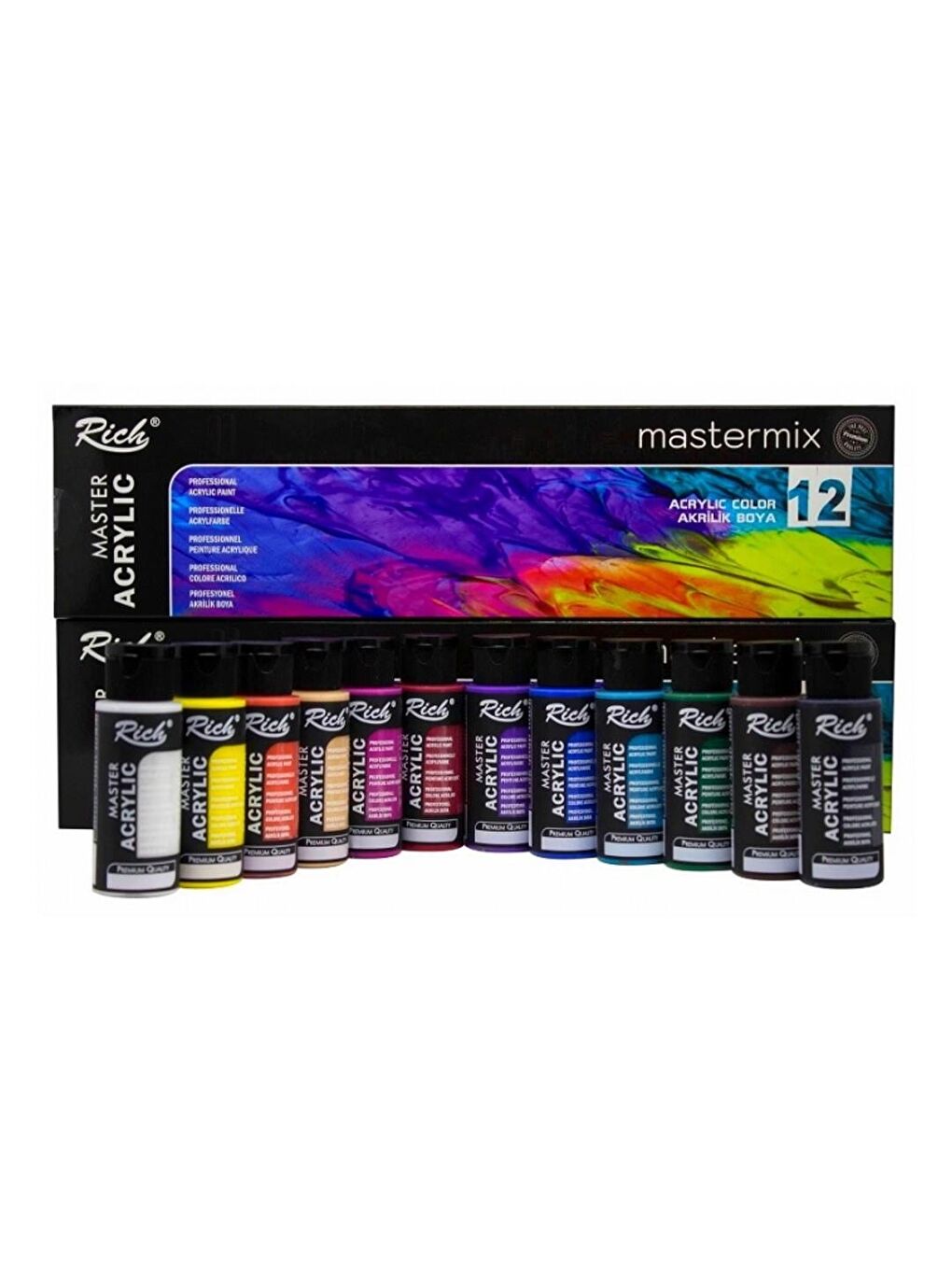 Mastermix Akrilik Boya 60 cc 12 Canlı Renk + 12 Pastel Renk-2