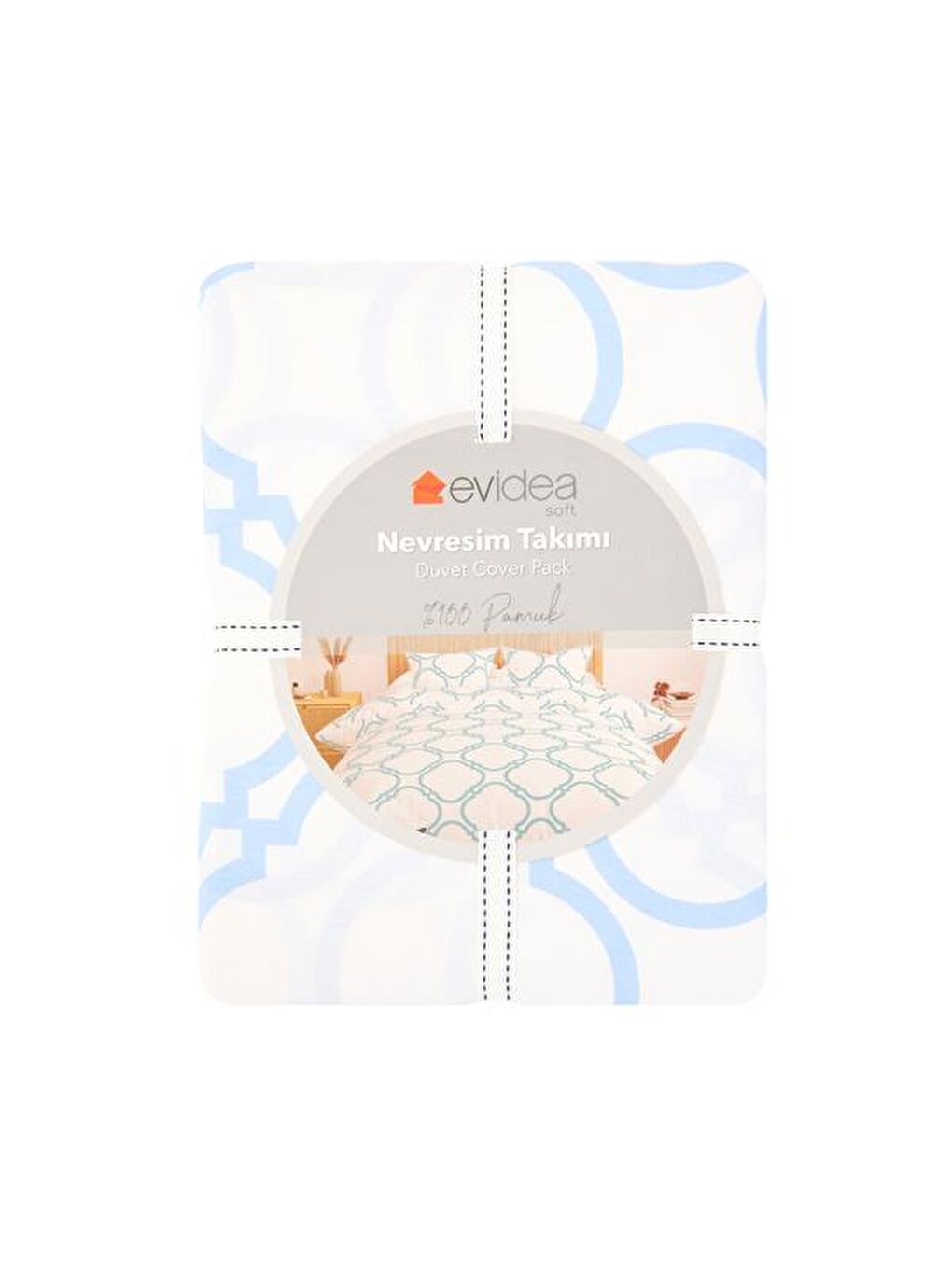 Soft Toeget Çift Kişilik Nevresim Takımı - Beyaz / Mavi-2
