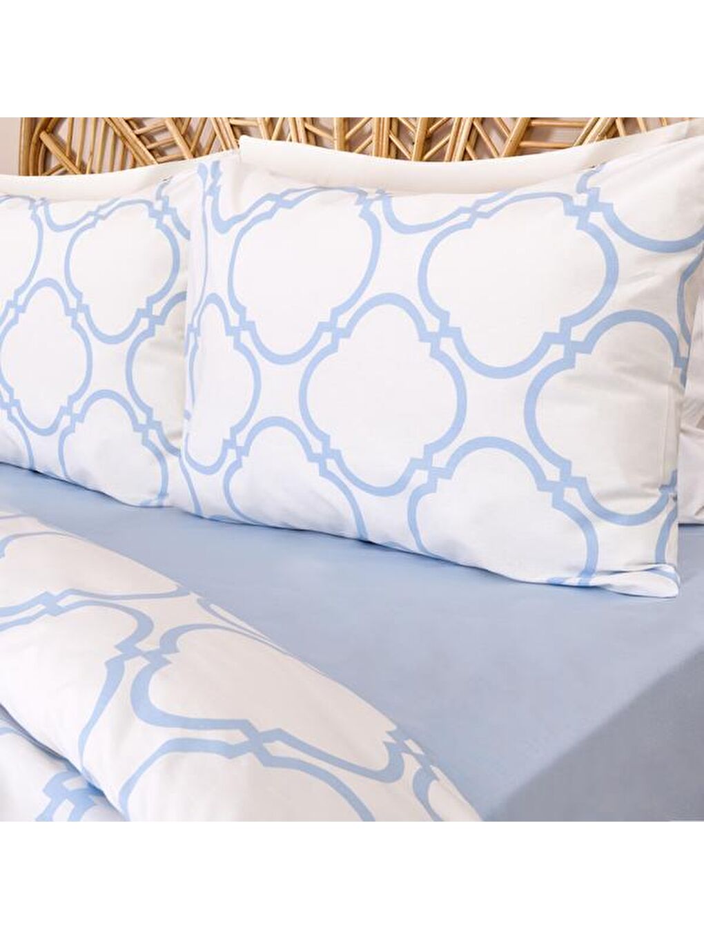 Soft Toeget Çift Kişilik Nevresim Takımı - Beyaz / Mavi-4