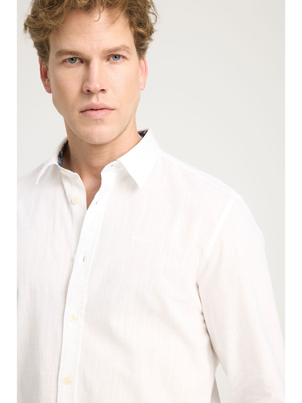 Beyaz Regular Fit Rahat Kesim LS Gömlek-3