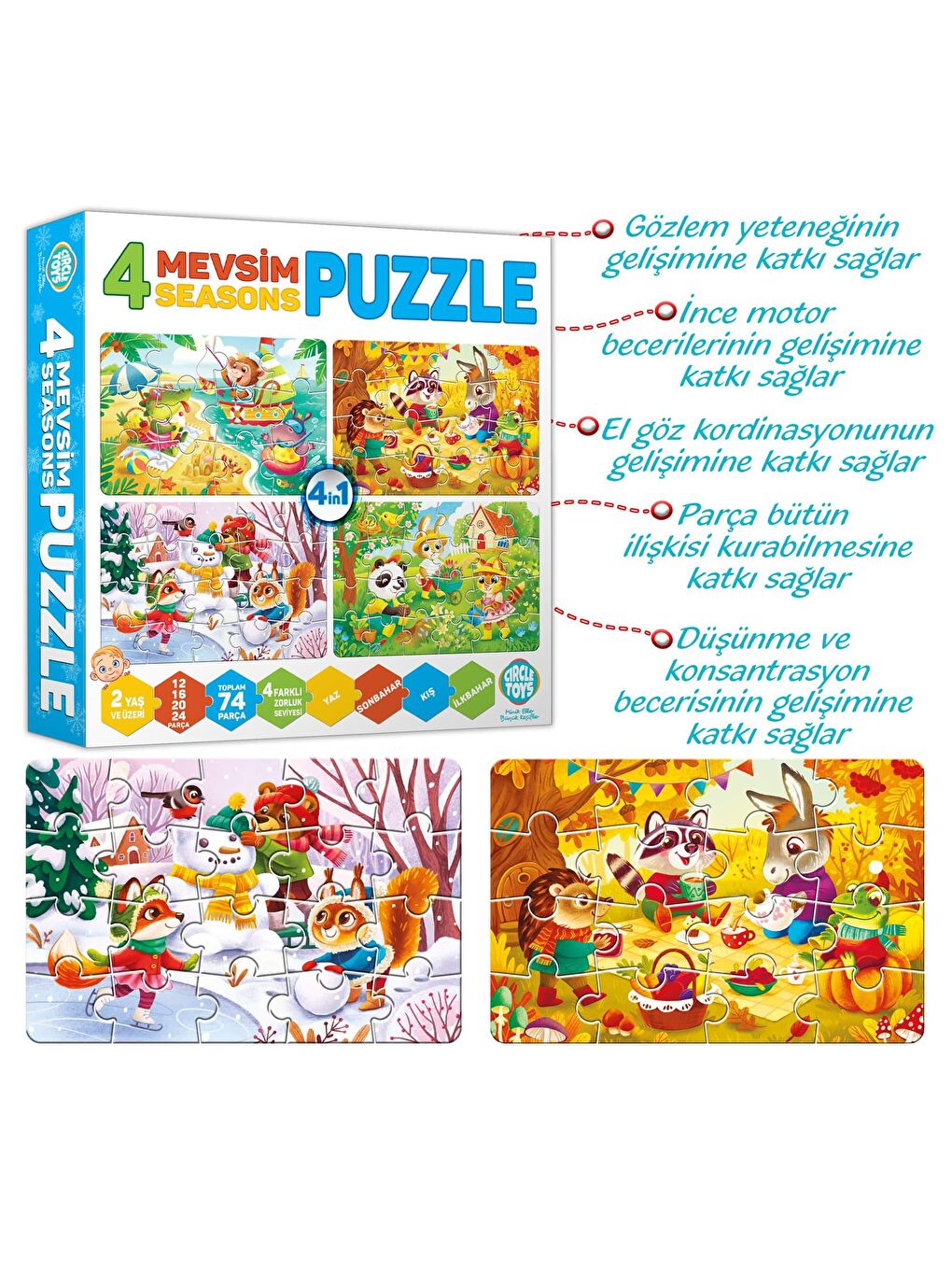 Circle Toys Karışık 4 Mevsim Puzzle - 3