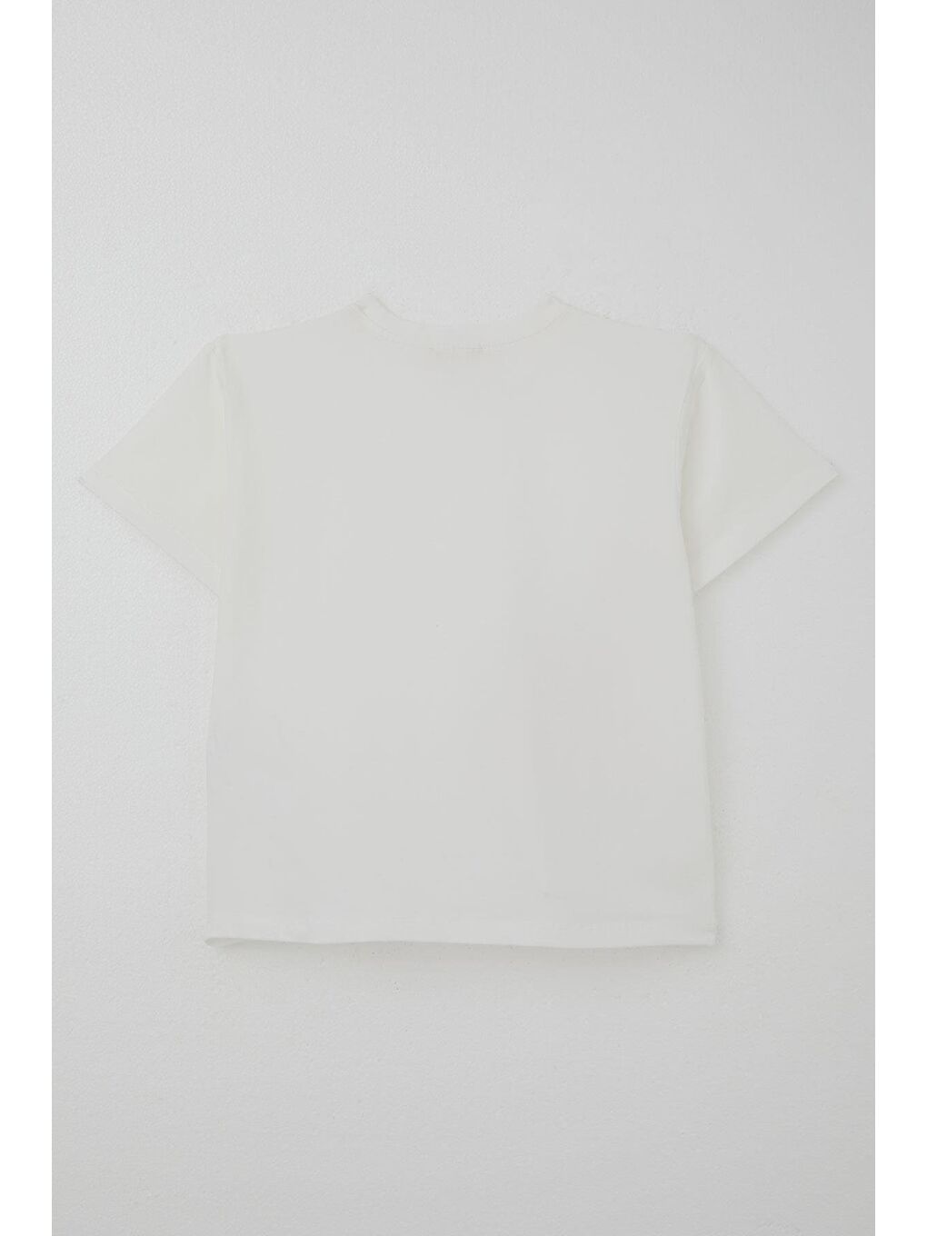 Kız Çocuk Şortlu Takım Sevgi Temalı Çiçek Baskılı Ekru (6-12 Yaş)-3