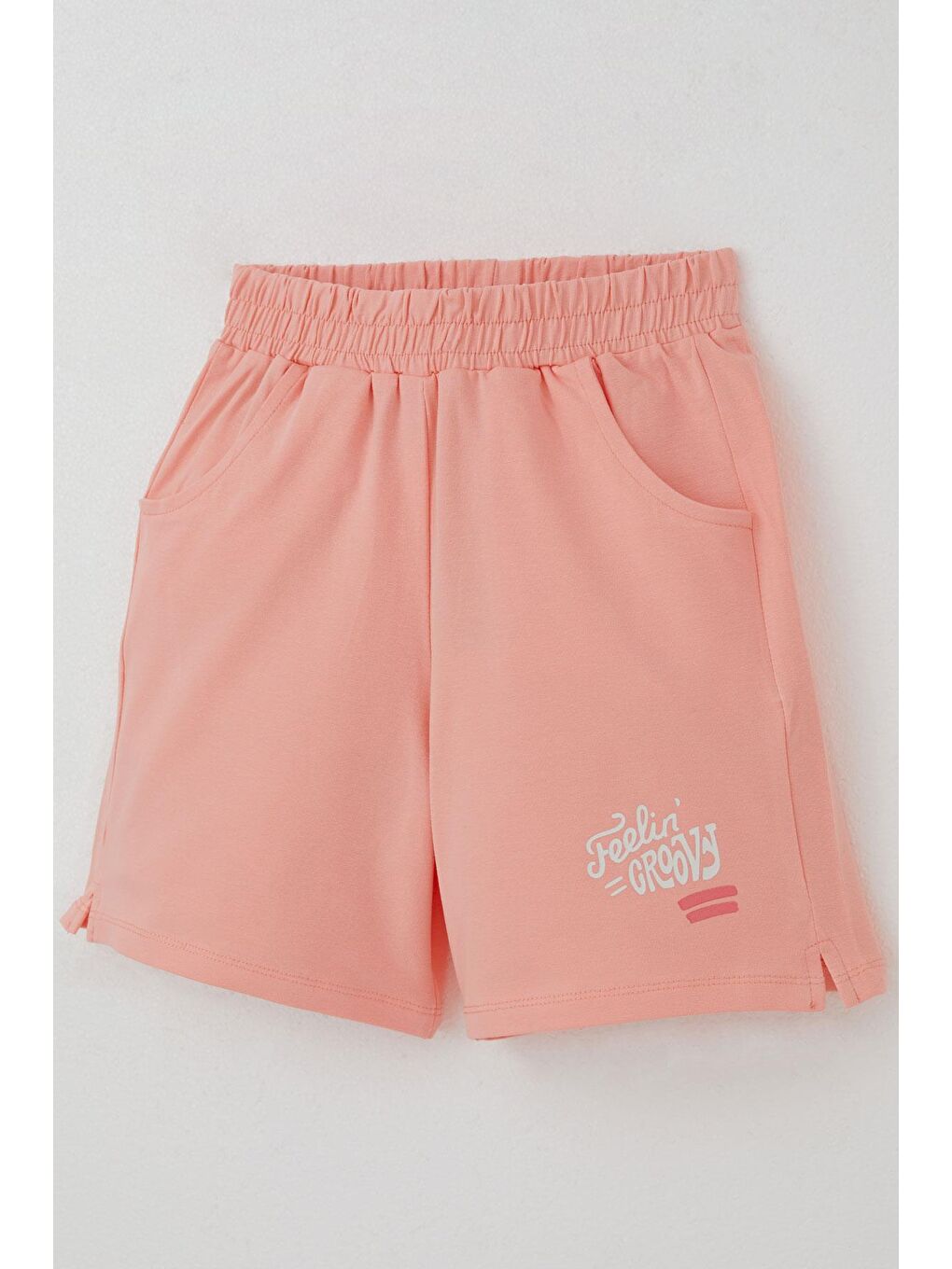 Kız Çocuk Şortlu Takım Sevgi Temalı Çiçek Baskılı Ekru (6-12 Yaş)-6