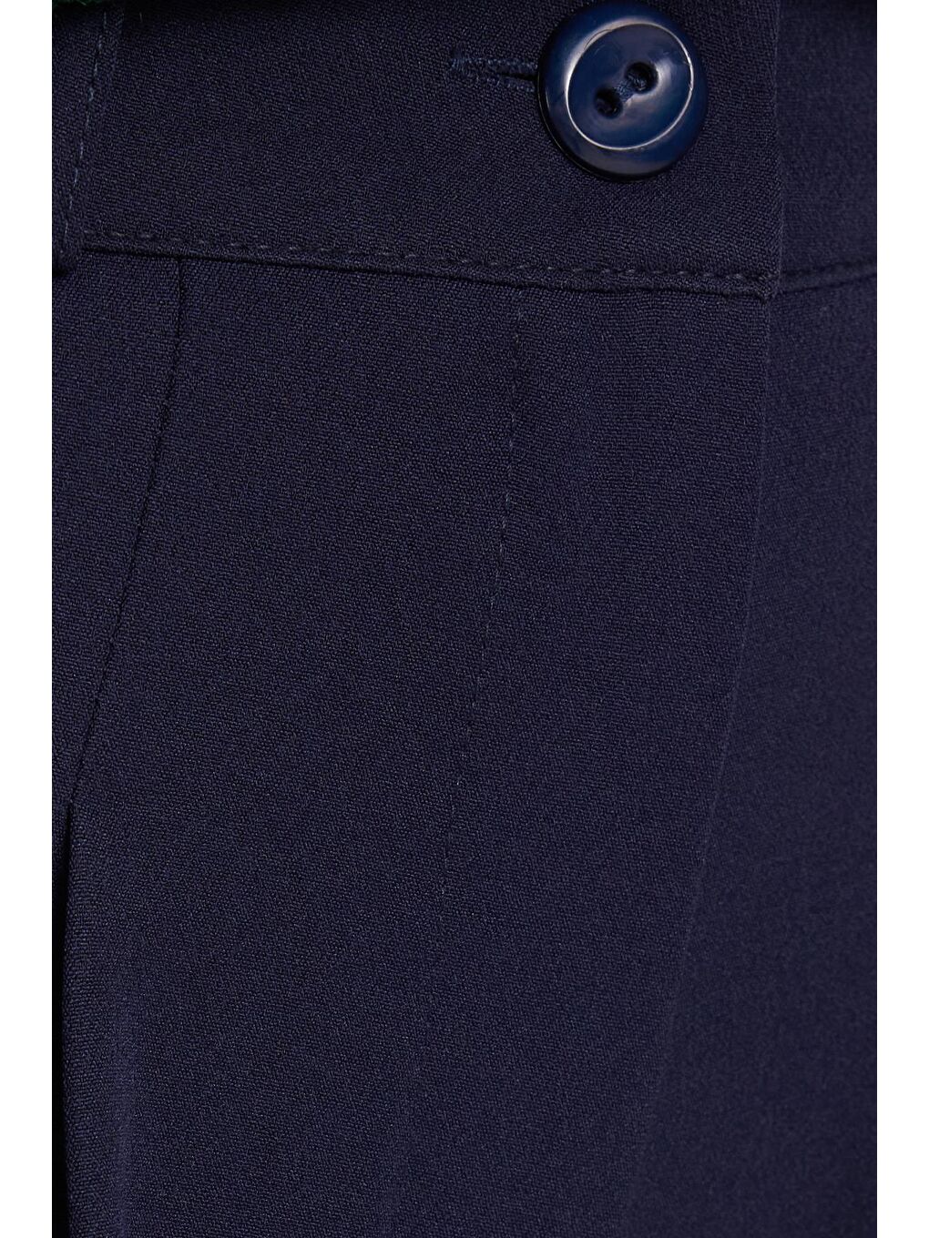 Kadın Regular Fit Klasik Kesim Yüksel Bel Geniş Paça Lacivert Pantolon-5