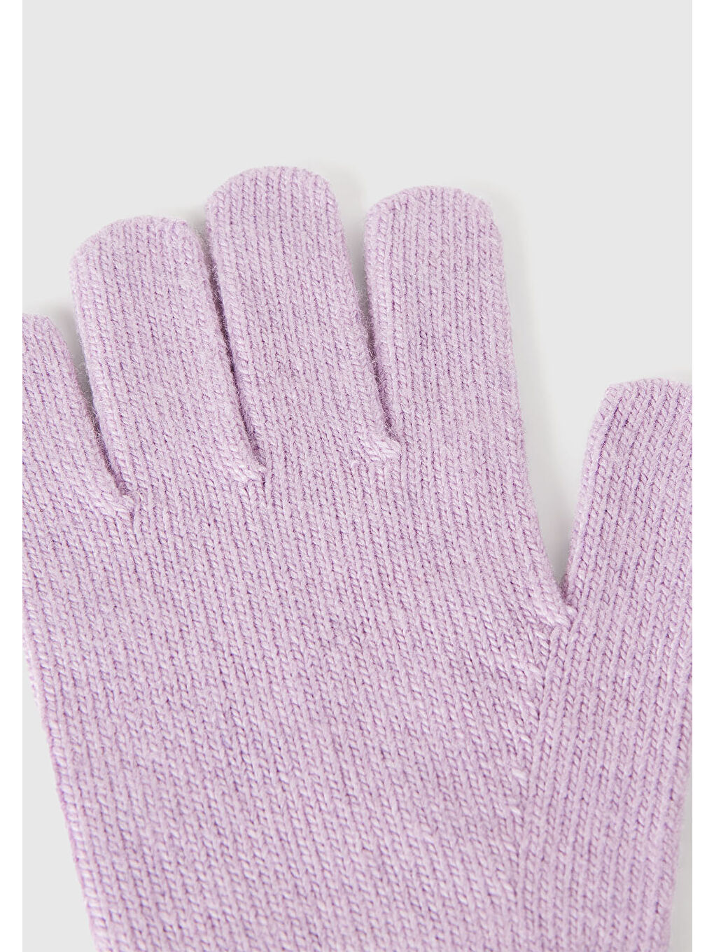 Kız Çocuk Lila Yün ve Viskoz Karışımlı Logo Nakışlı Eldiven-1