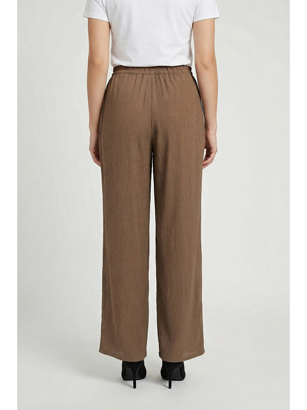Bej Onlnele Wide Leg Geniş Paça Belden Bağlamalı Pantolon 15370054-1