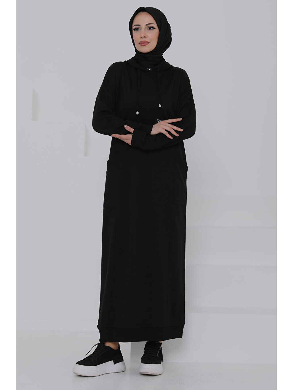 Cepli Armalı Elbise Siyah - 27048-1