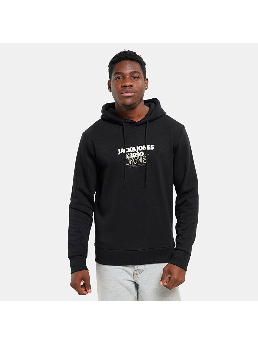 Jack & Jones Hood Bushwick Erkek Siyah Kapüşonlu Sweatshirt